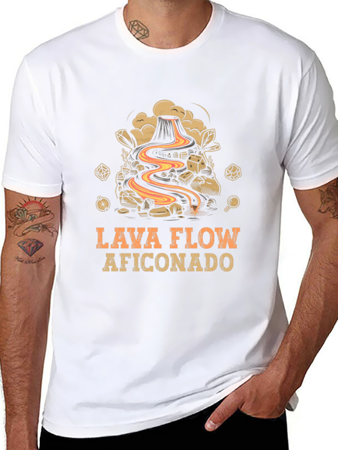 Lava Flow Aficionado Graphic Tee - Volcano Design