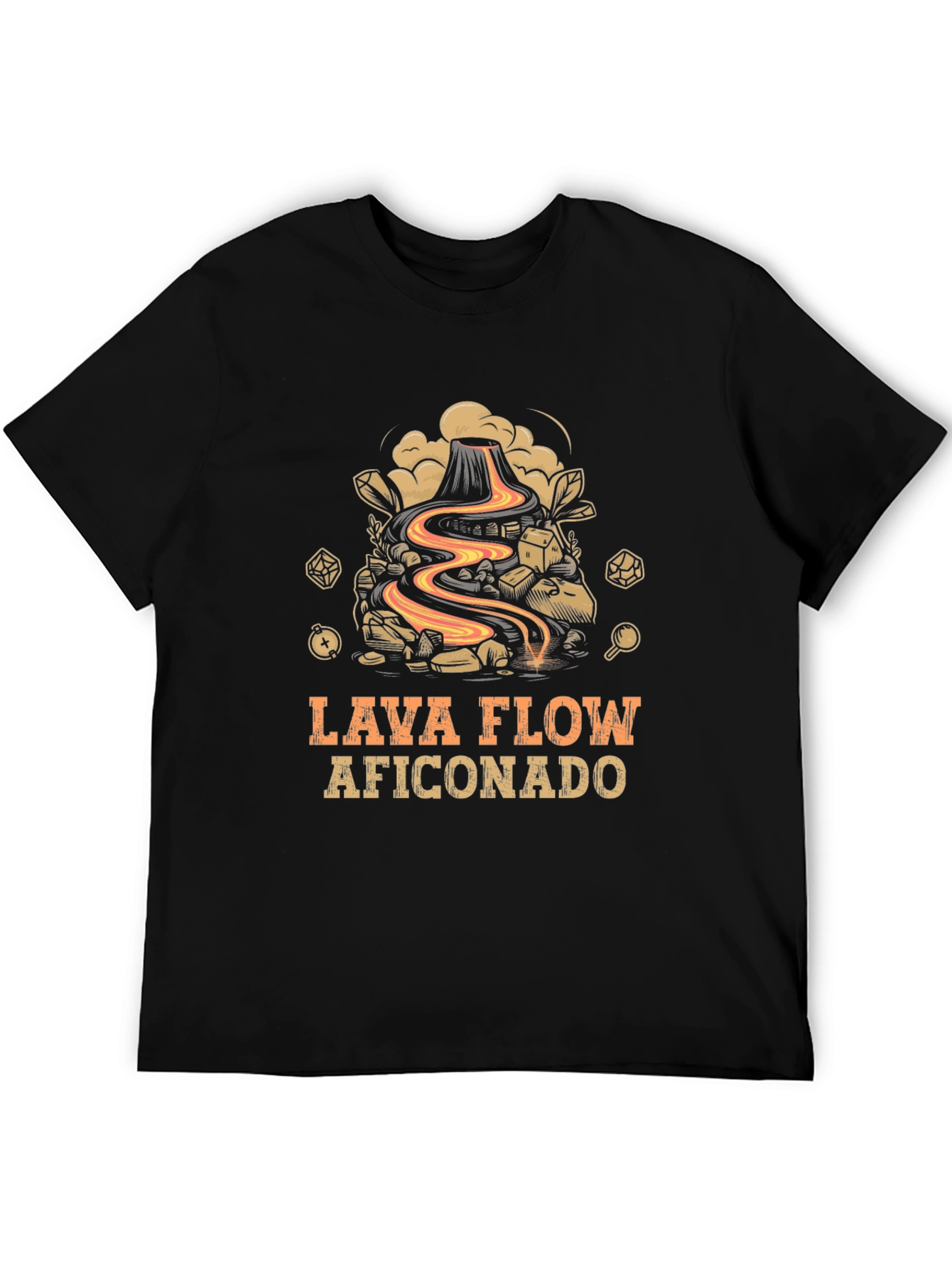 Lava Flow Aficionado Graphic Tee - Volcano Design