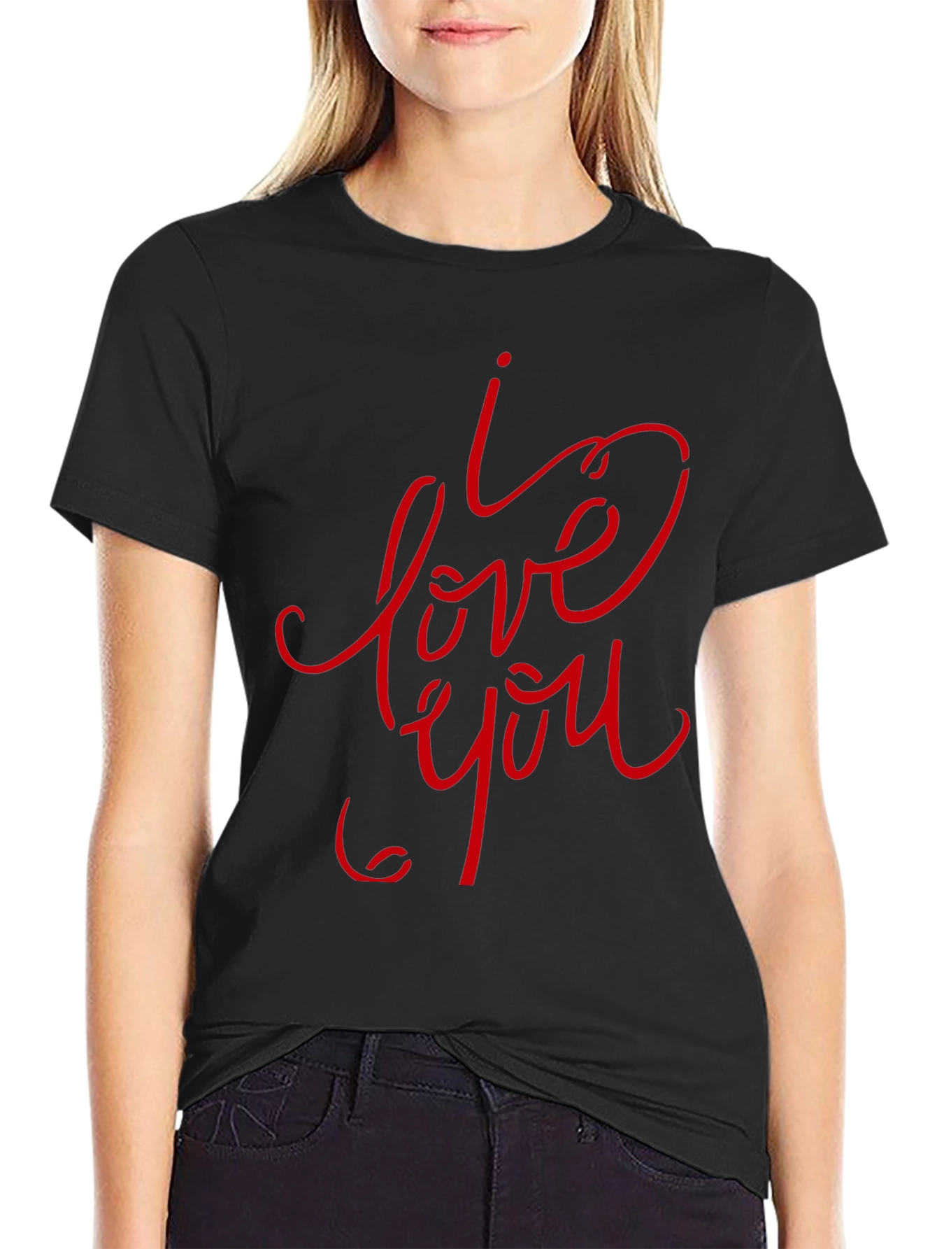 I Love You Graphic Tee - Black