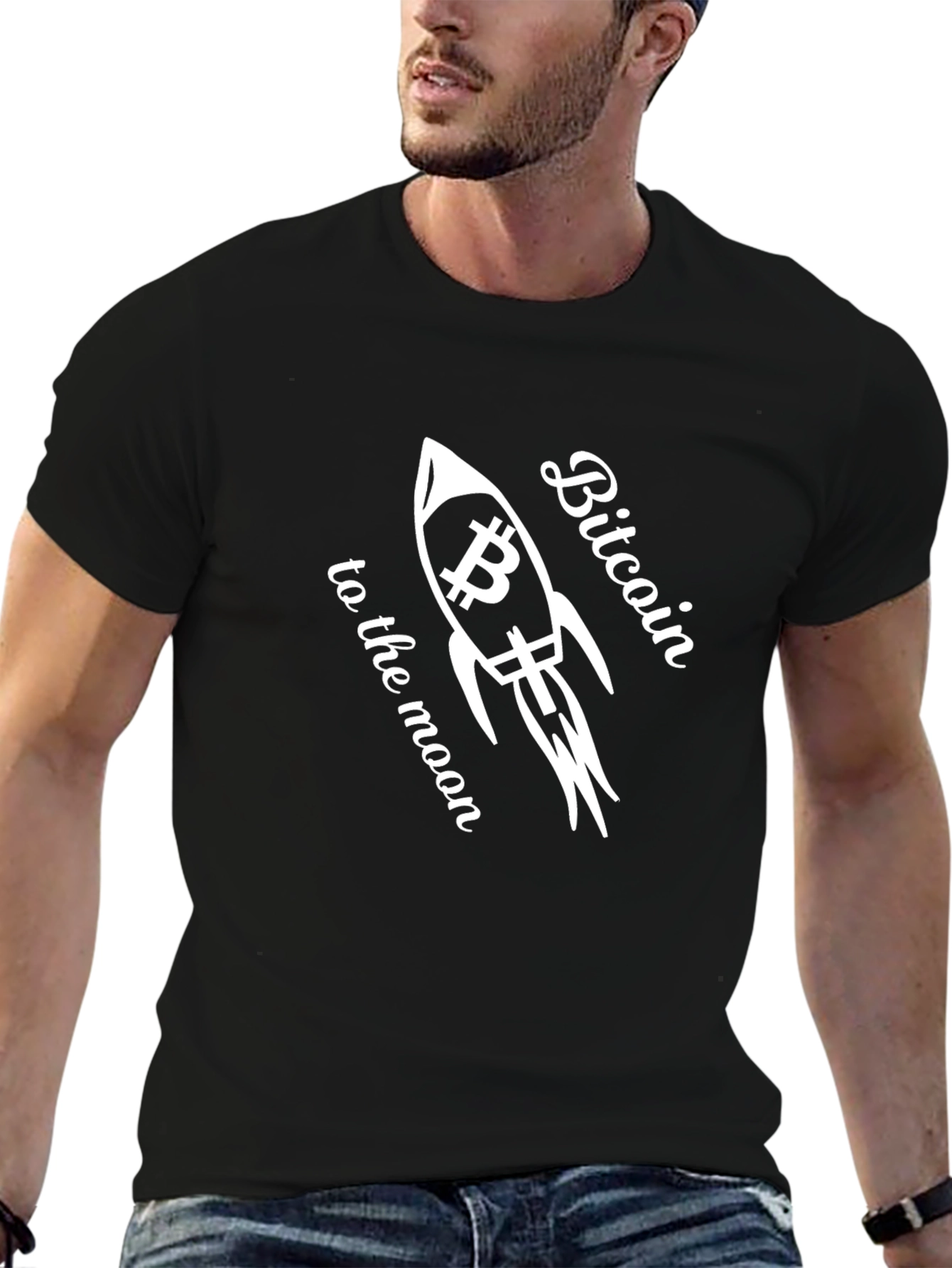 Bitcoin to the Moon Graphic T-Shirt