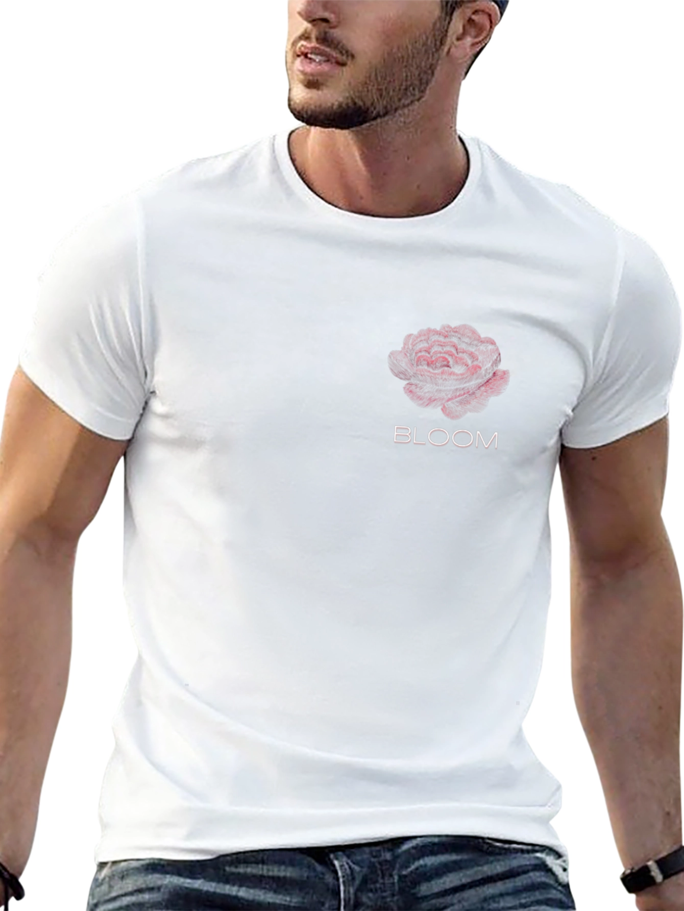 Bloom Graphic Tee - Soft Black Cotton Casual