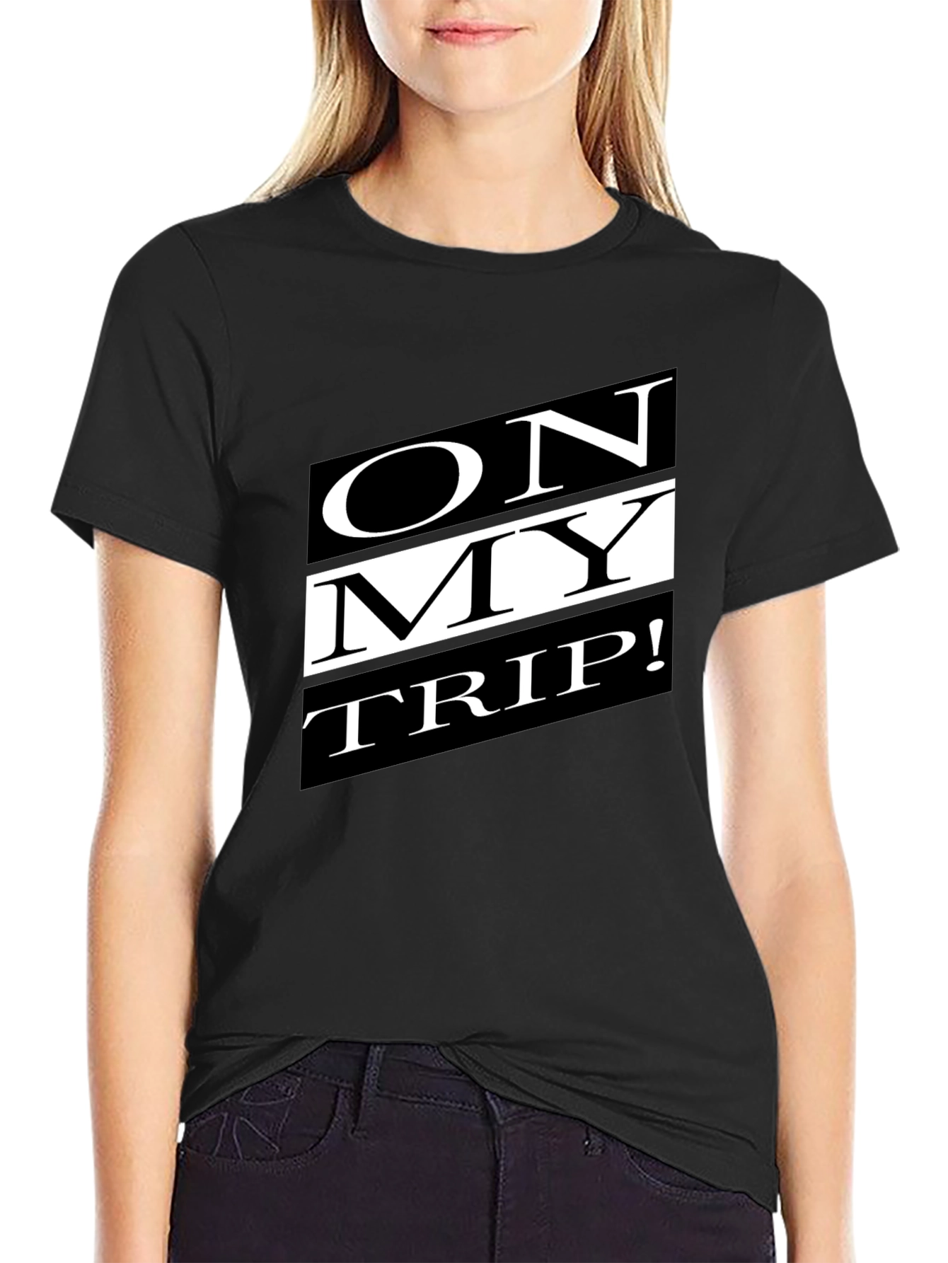 On My Trip Graphic T-Shirt - Black