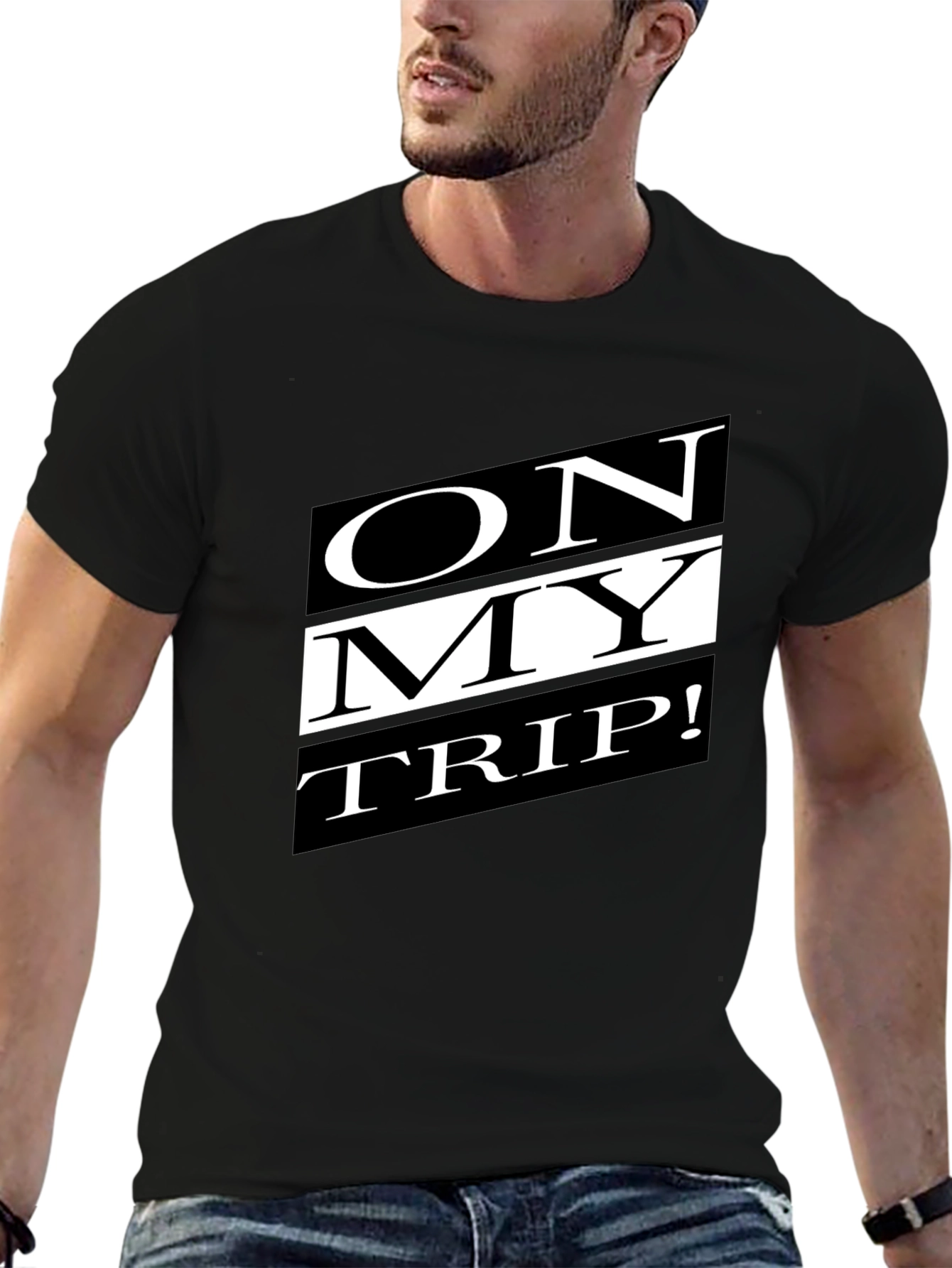 On My Trip Graphic T-Shirt - Black