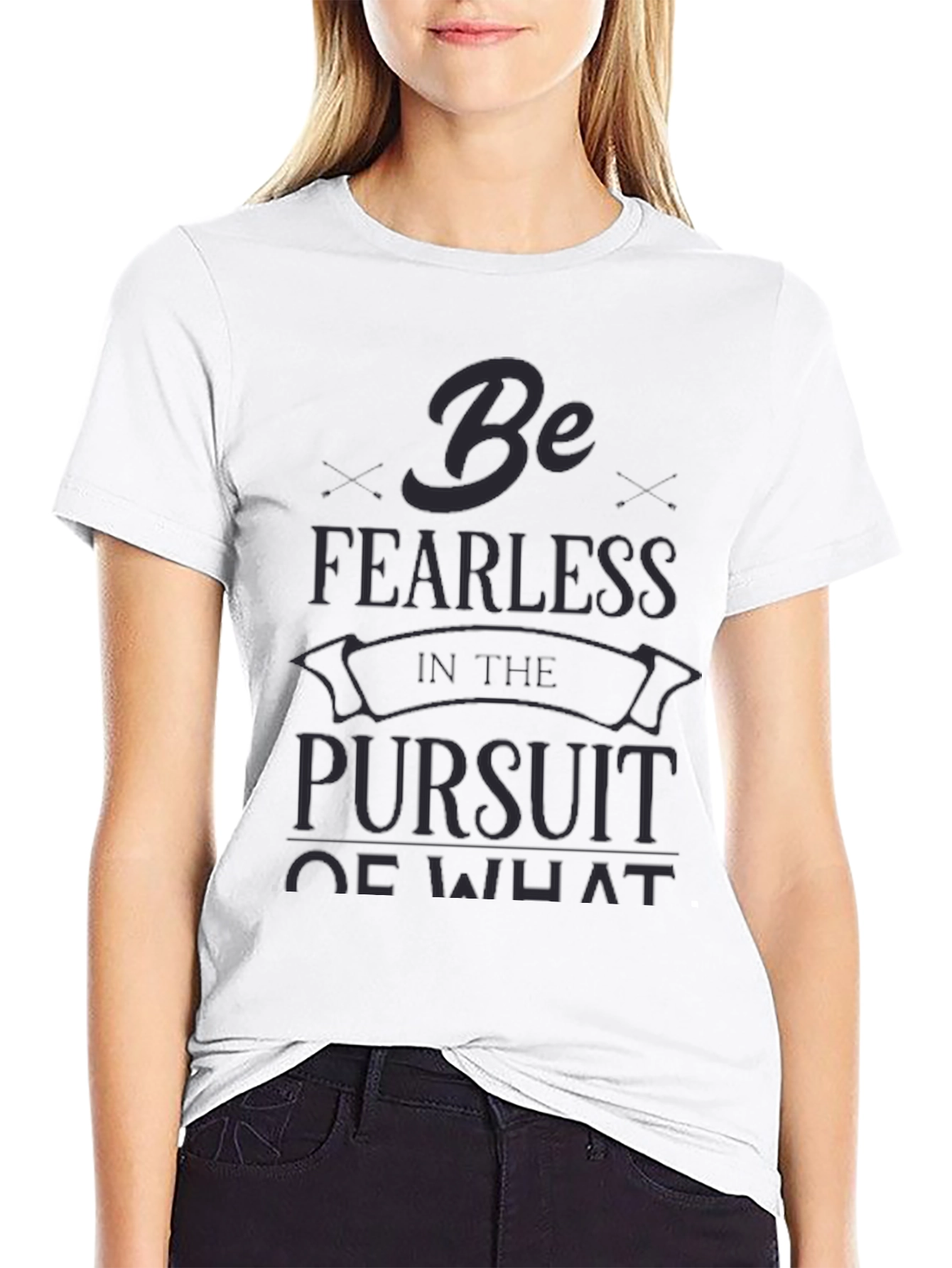 Be Fearless Graphic Tee - Black Crew Neck T-Shirt