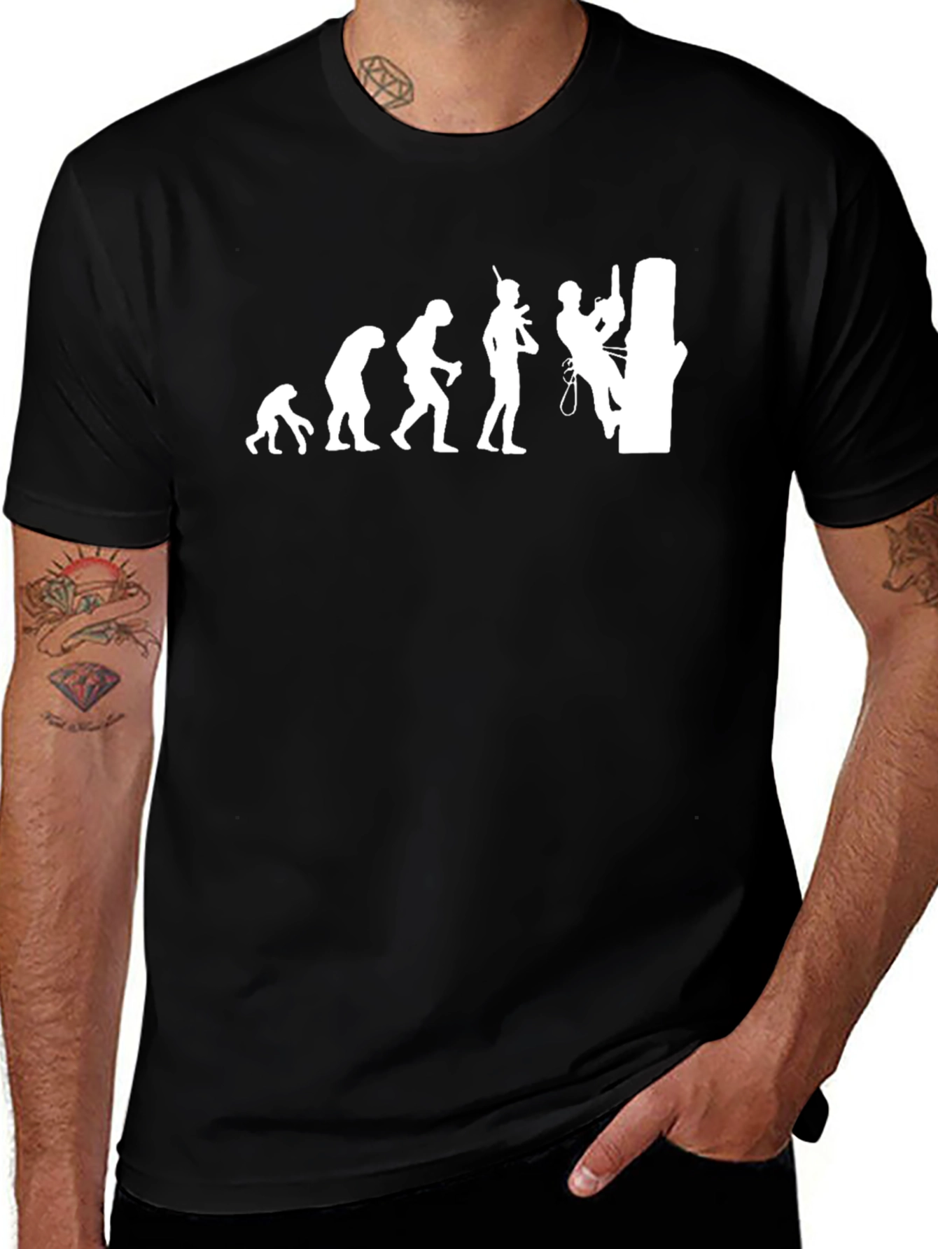 Evolution of Tree Climbing T-Shirt - Black