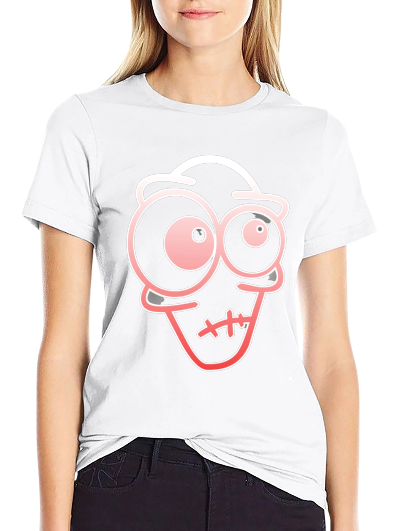 Cartoon Face Black T-Shirt