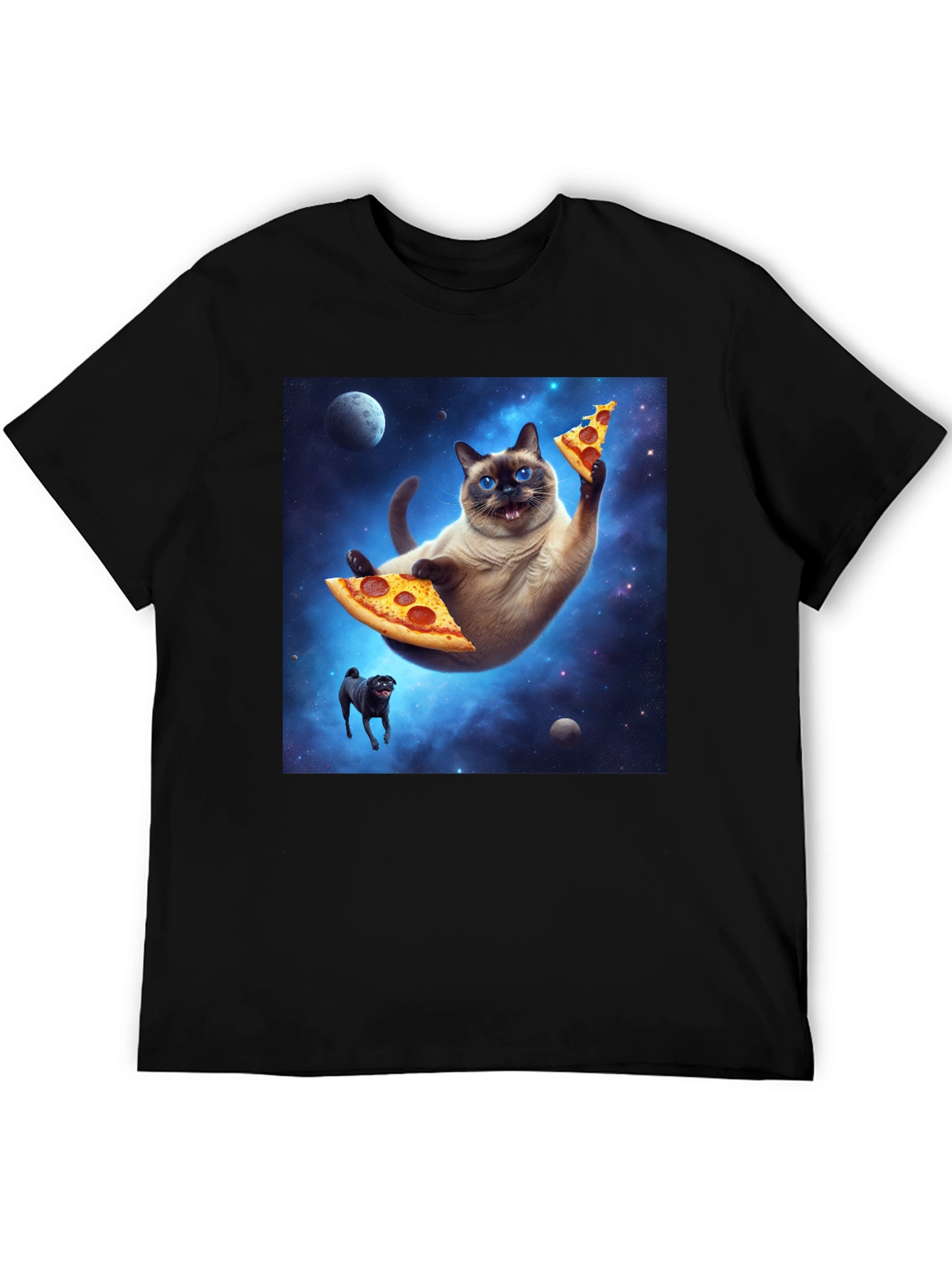 Space Cat Pizza T-Shirt