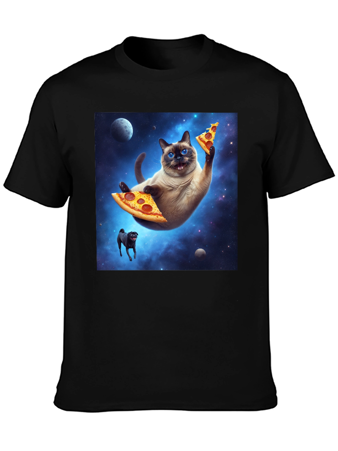 Space Cat Pizza T-Shirt