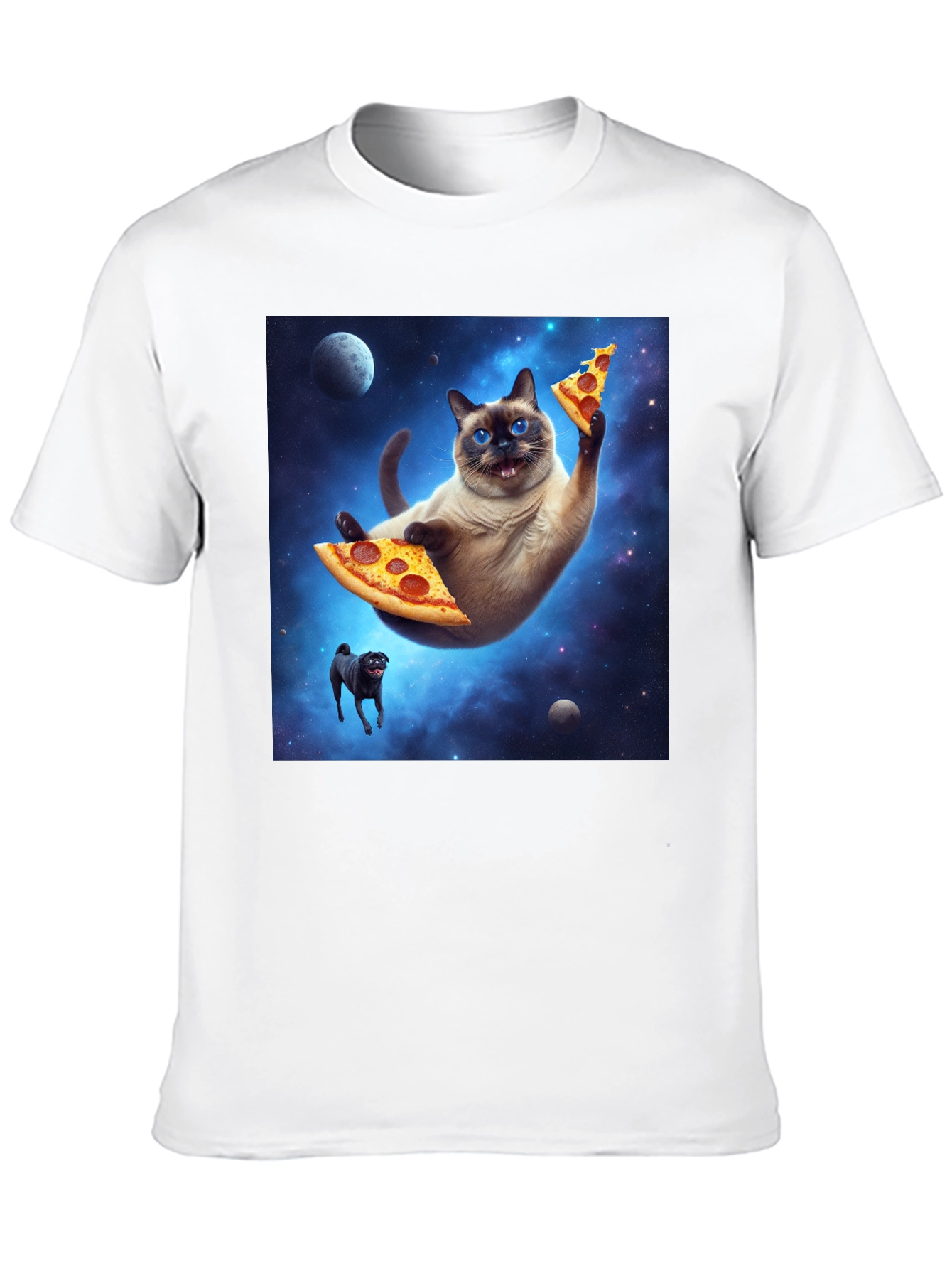 Space Cat Pizza T-Shirt