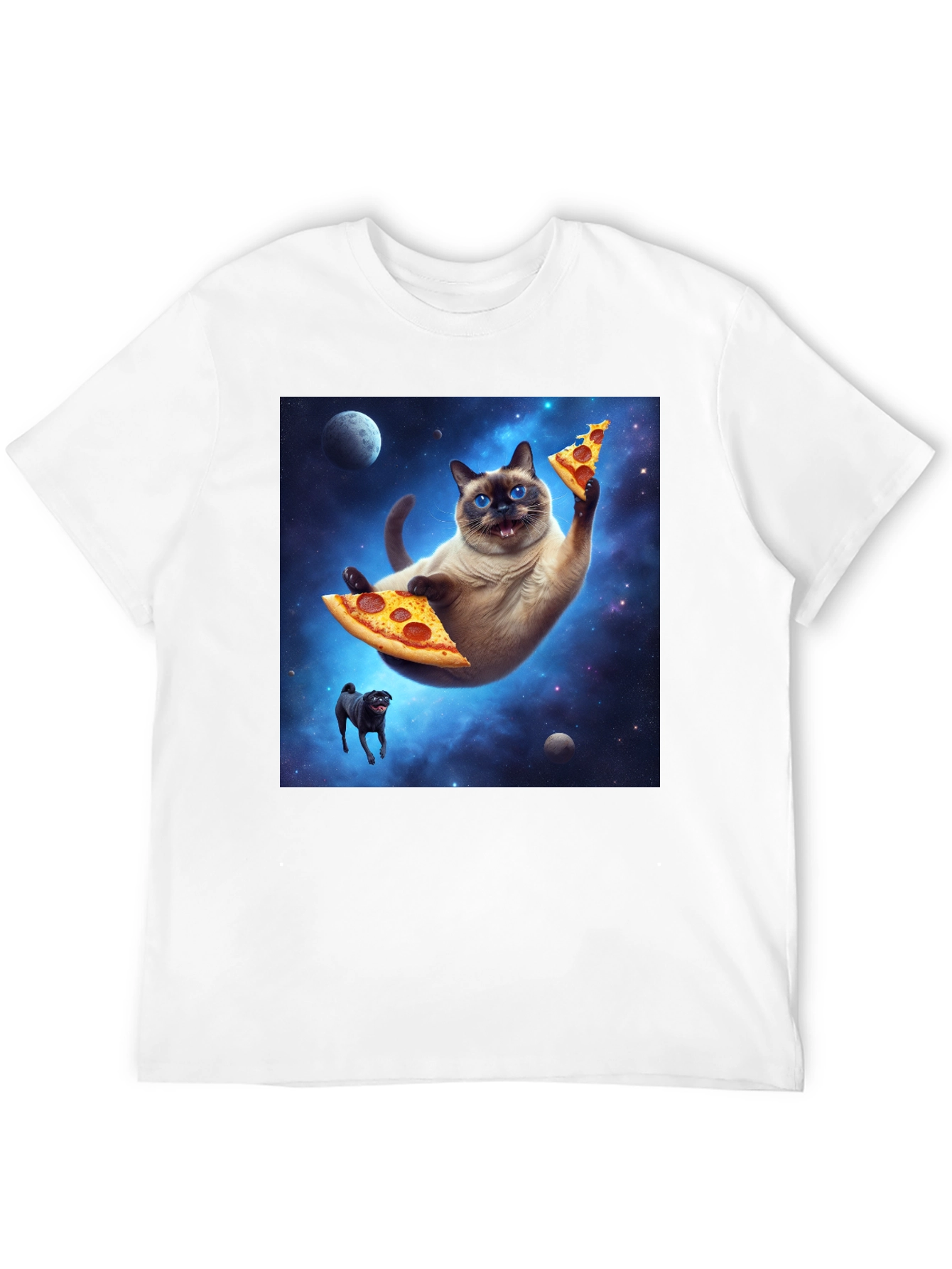Space Cat Pizza T-Shirt