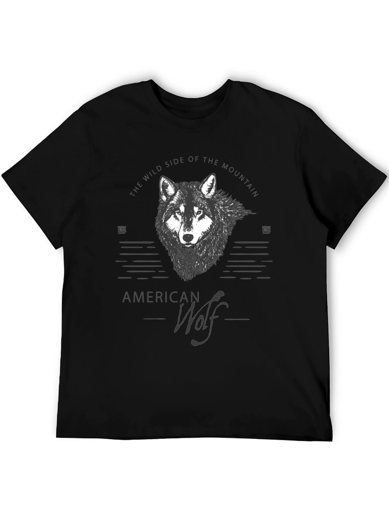 American Wolf Graphic T-Shirt - Mountain Wild Side