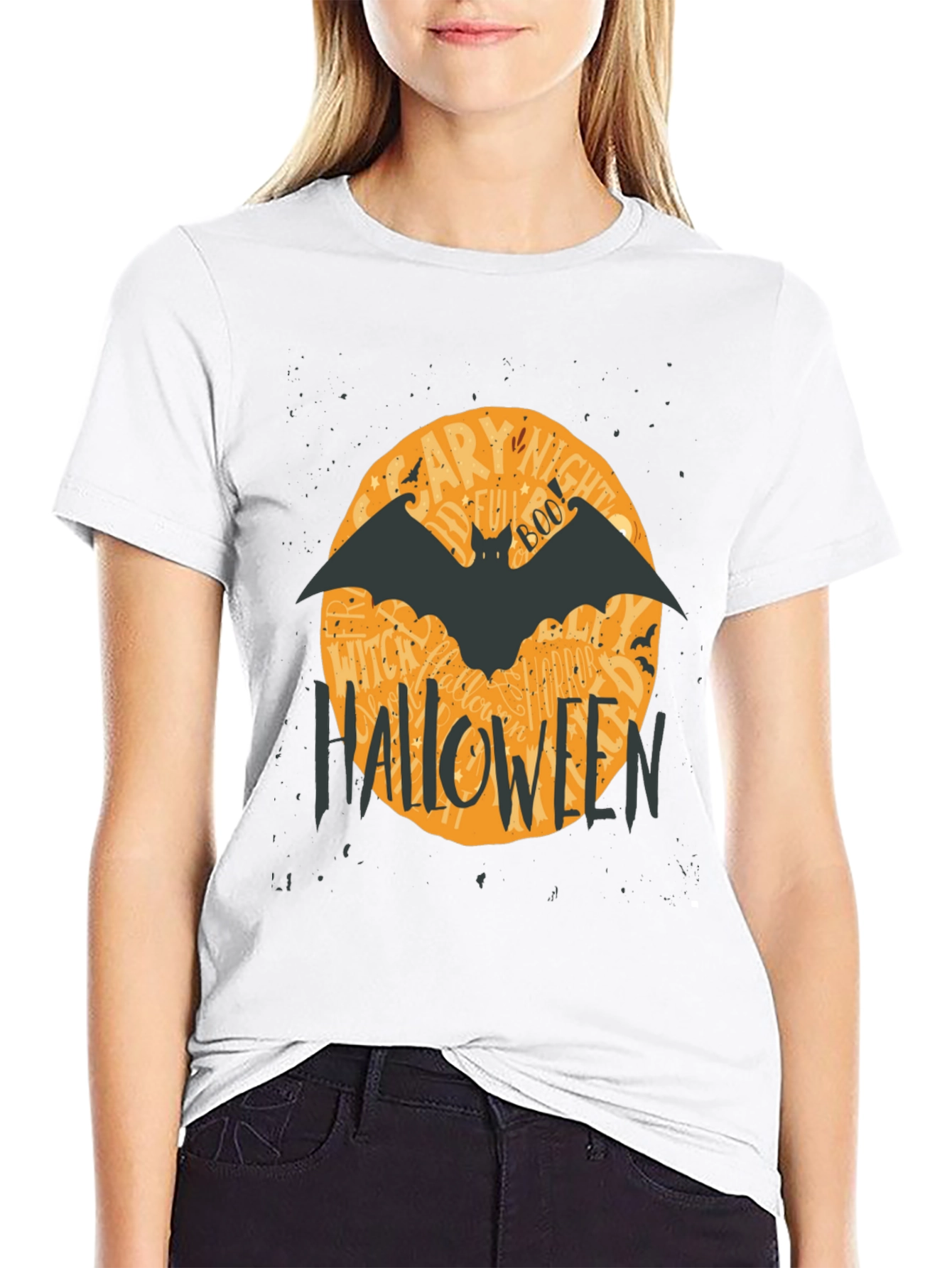 Halloween Bat Graphic T-Shirt - Spooky Season Apparel