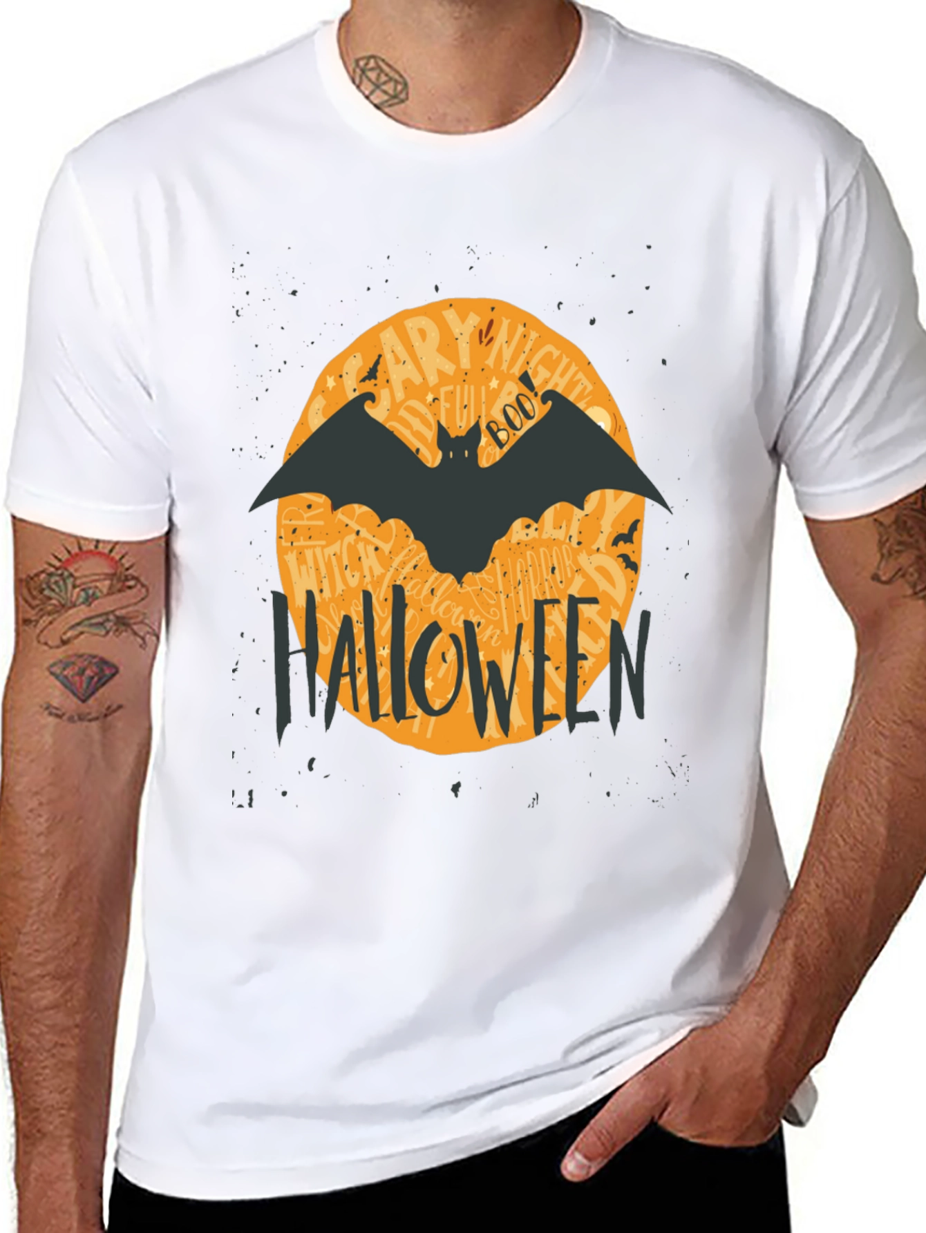 Halloween Bat Graphic T-Shirt - Spooky Season Apparel