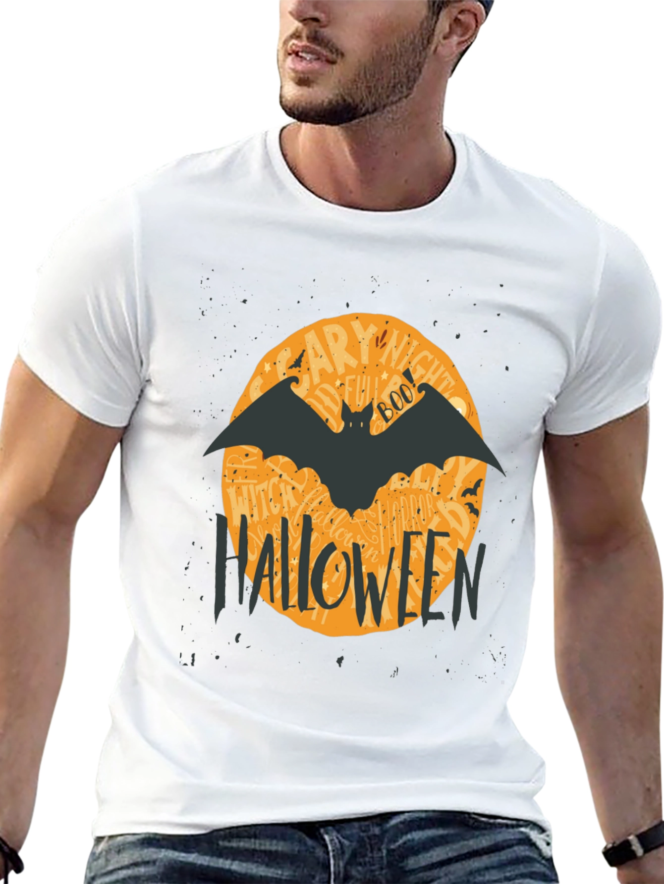 Halloween Bat Graphic T-Shirt - Spooky Season Apparel