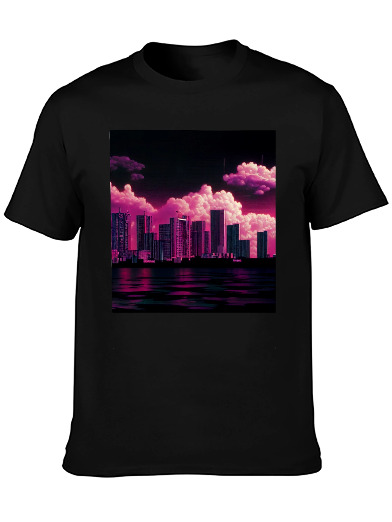 Synthwave Skyline T-Shirt - Vaporwave Cityscape Tee