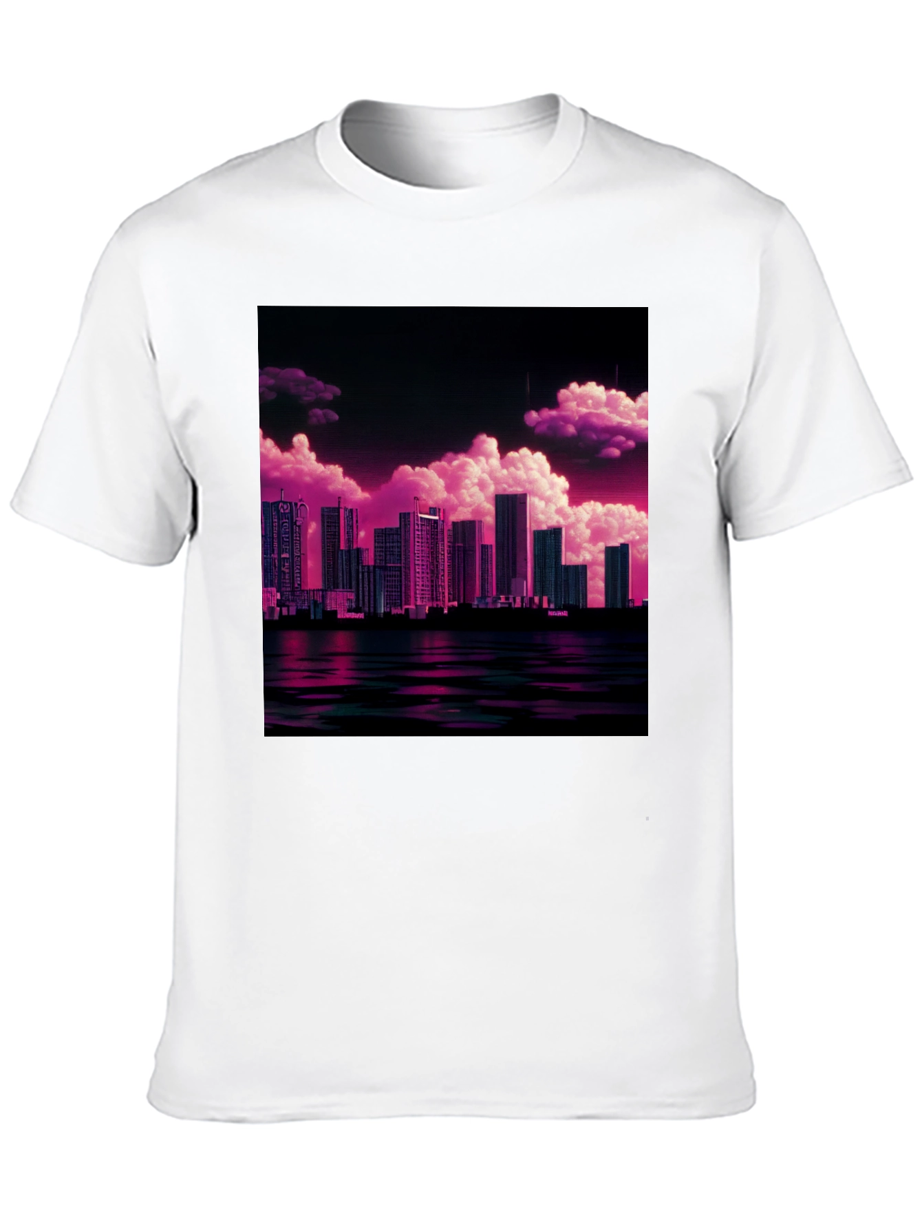 Synthwave Skyline T-Shirt - Vaporwave Cityscape Tee