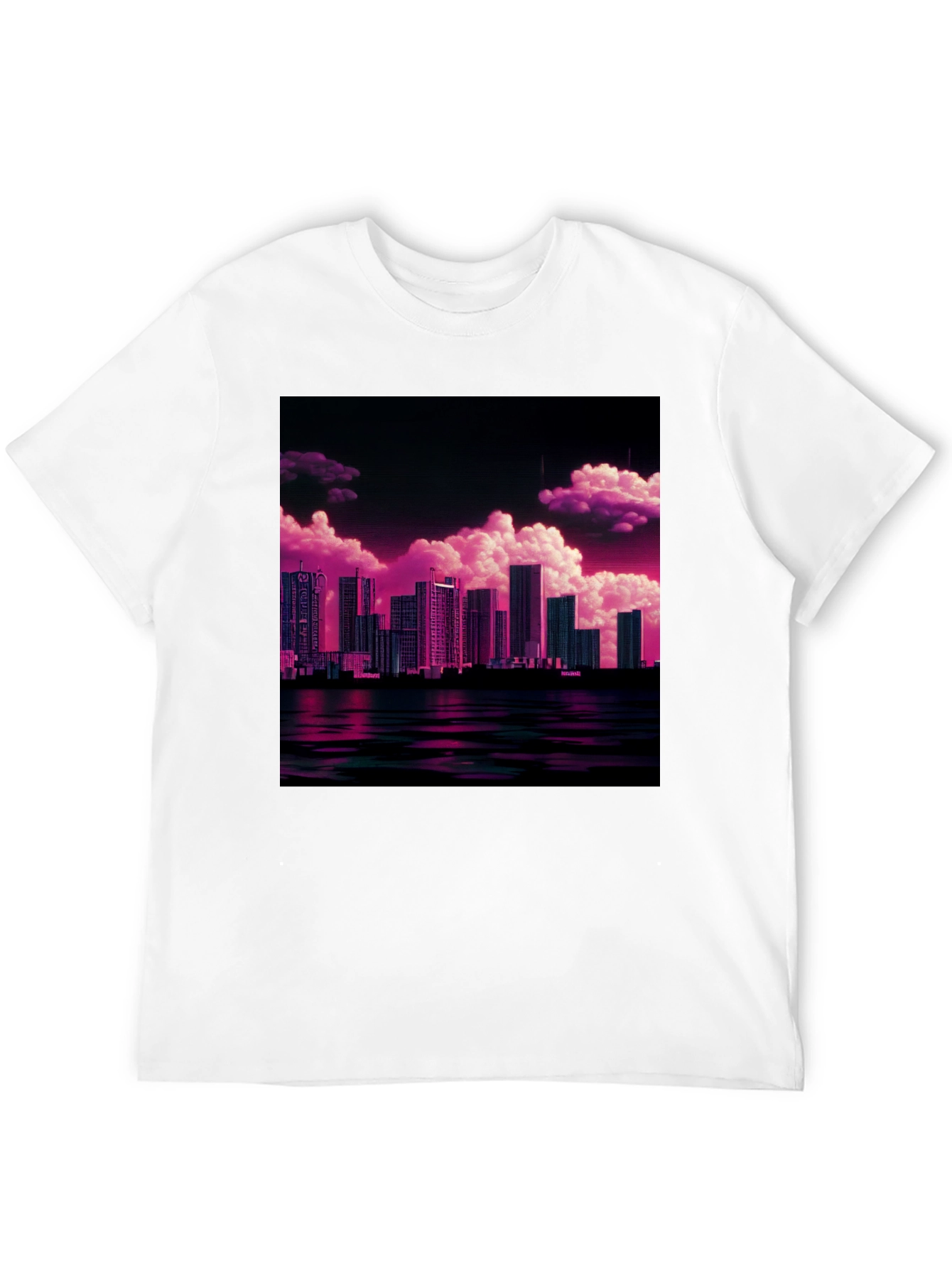 Synthwave Skyline T-Shirt - Vaporwave Cityscape Tee