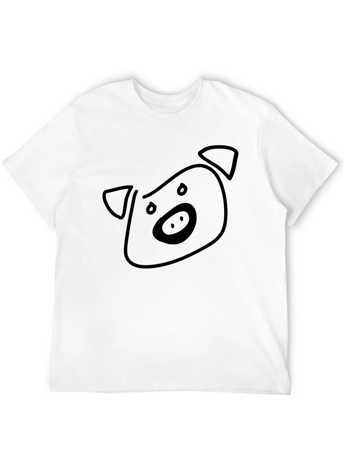 Pig Face Graphic Tee - Black Cotton T-Shirt