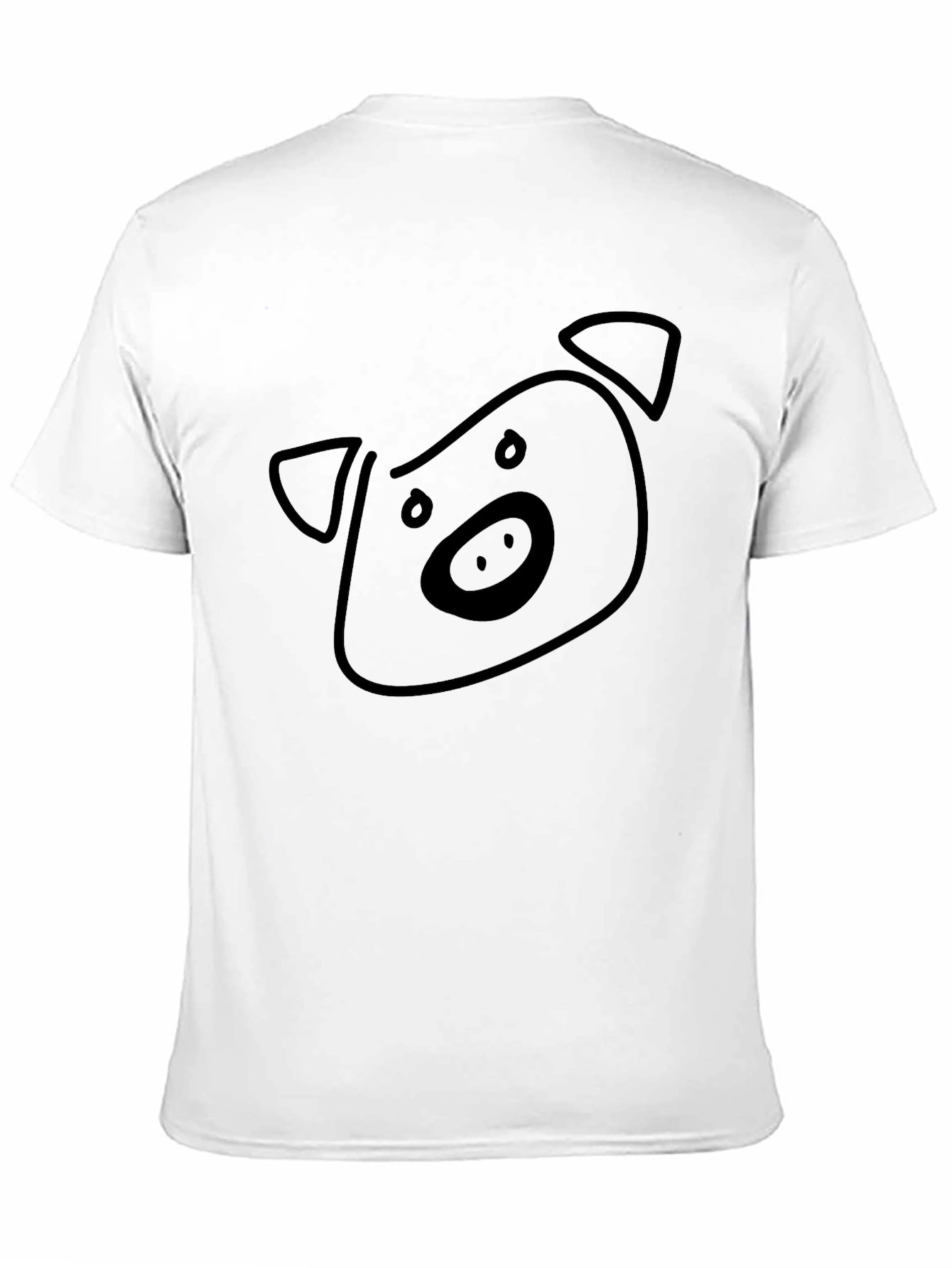 Pig Face Graphic Tee - Black Cotton T-Shirt