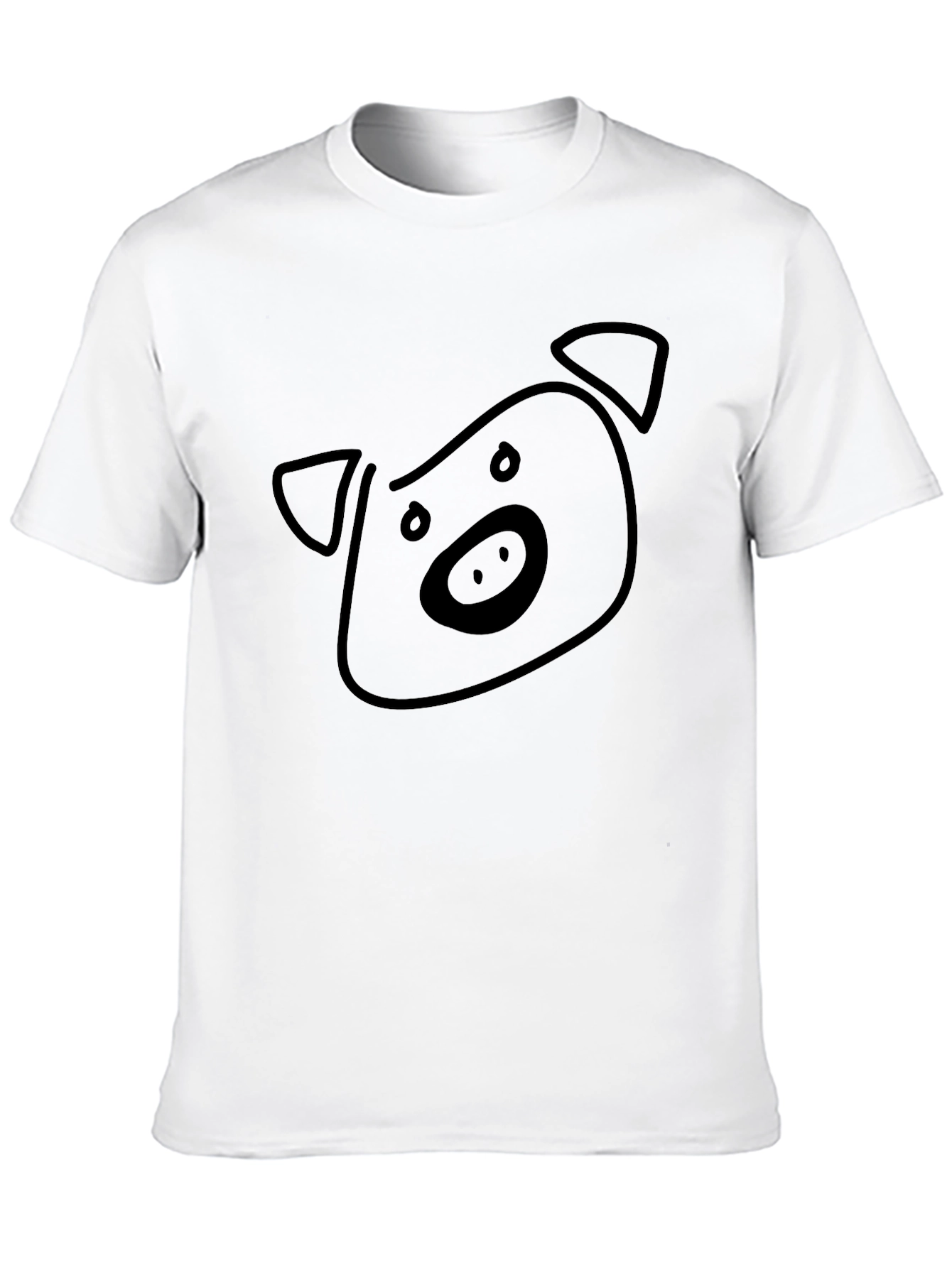 Pig Face Graphic Tee - Black Cotton T-Shirt