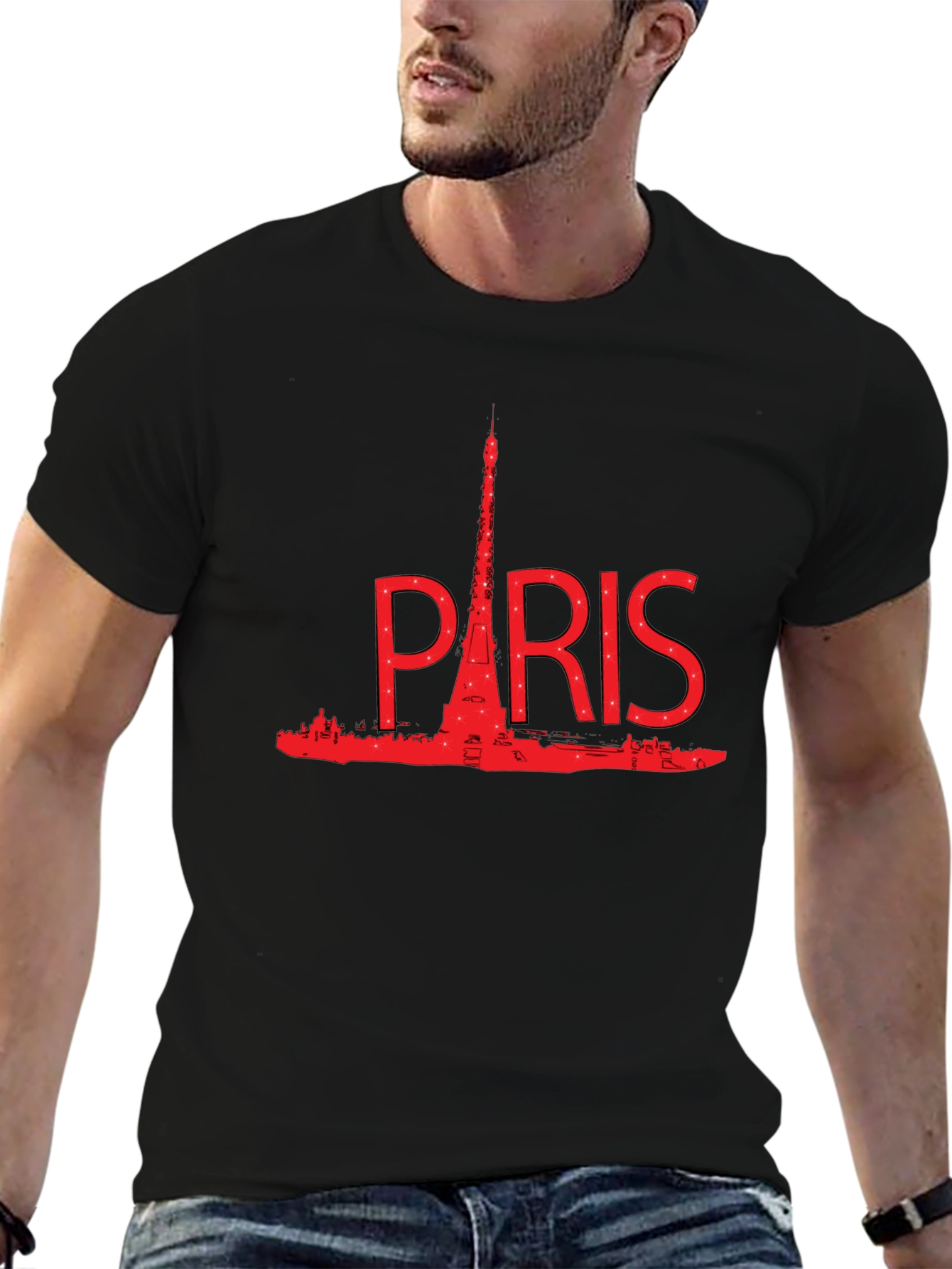 Paris Eiffel Tower Graphic T-Shirt - Black