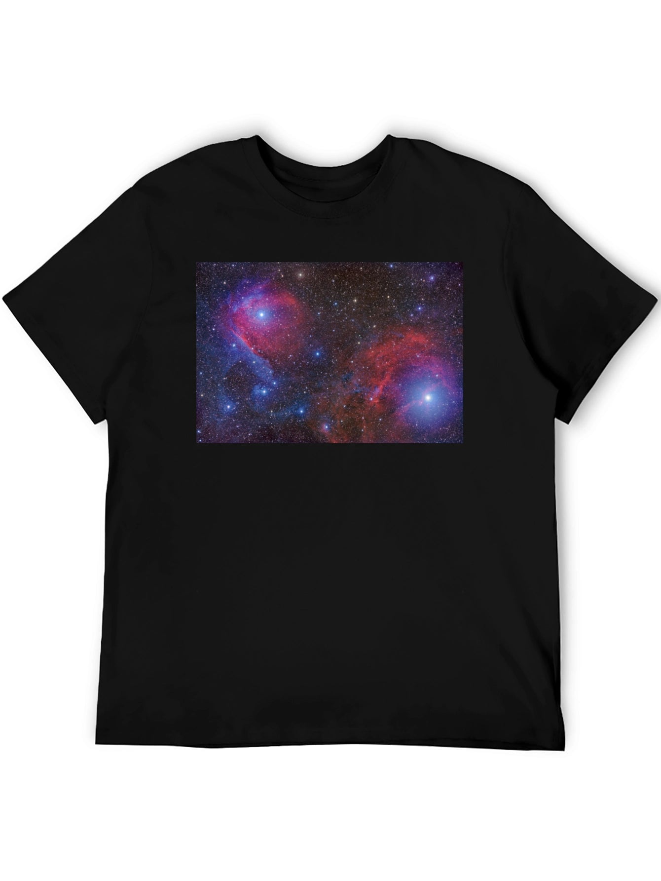 Nebula Print Black Cotton T-Shirt