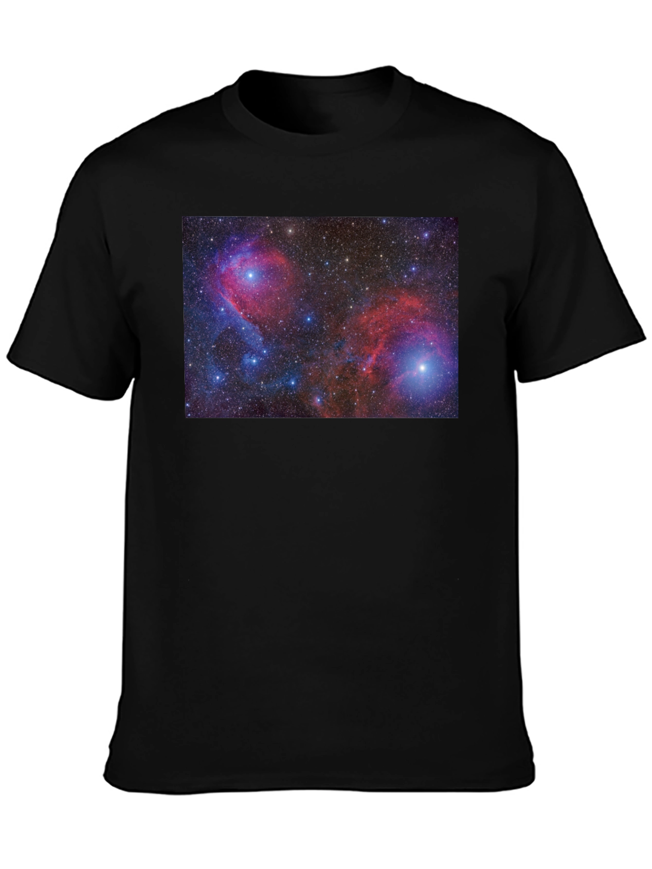Nebula Print Black Cotton T-Shirt