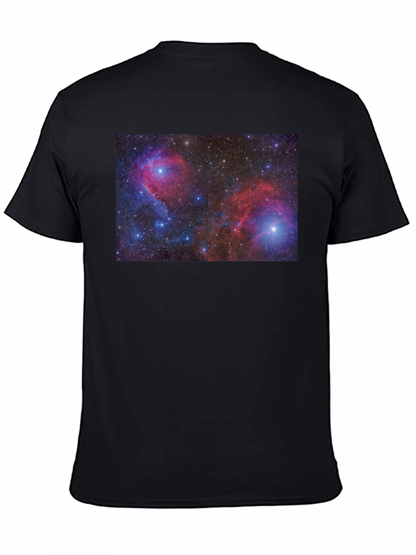 Nebula Print Black Cotton T-Shirt