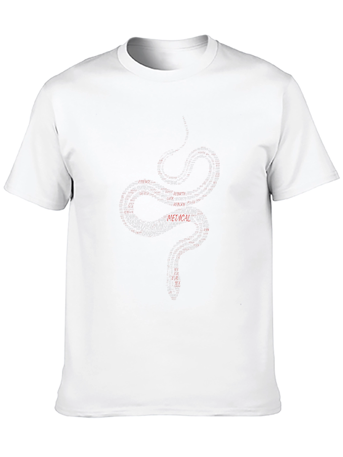 Snake Word Art Graphic Tee - Black