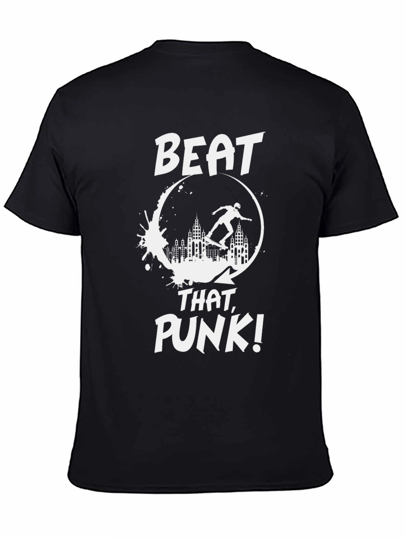 Skater Beat That Punk! Black Graphic Tee