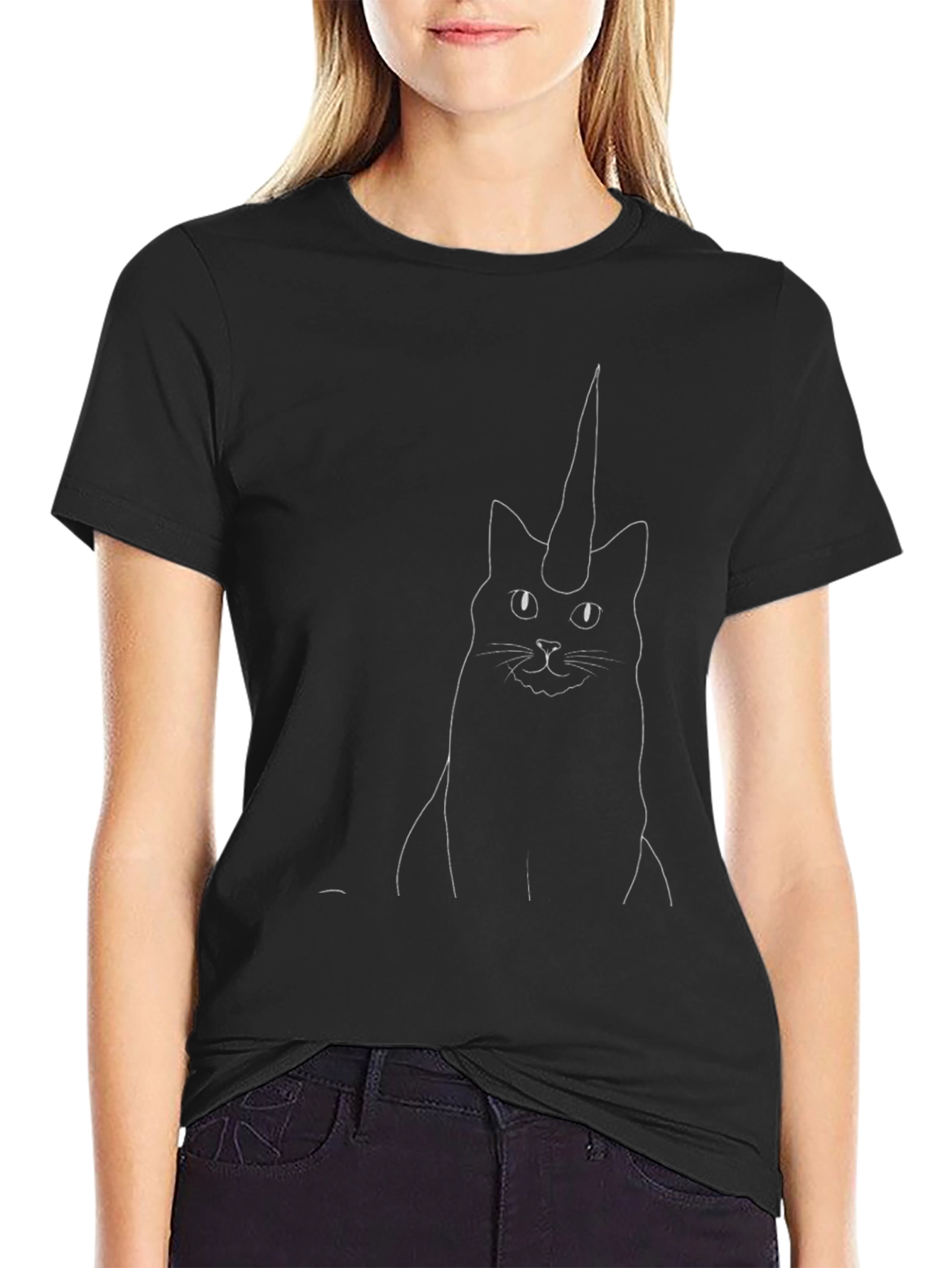 Unicat Graphic Tee - Black Cotton T-Shirt