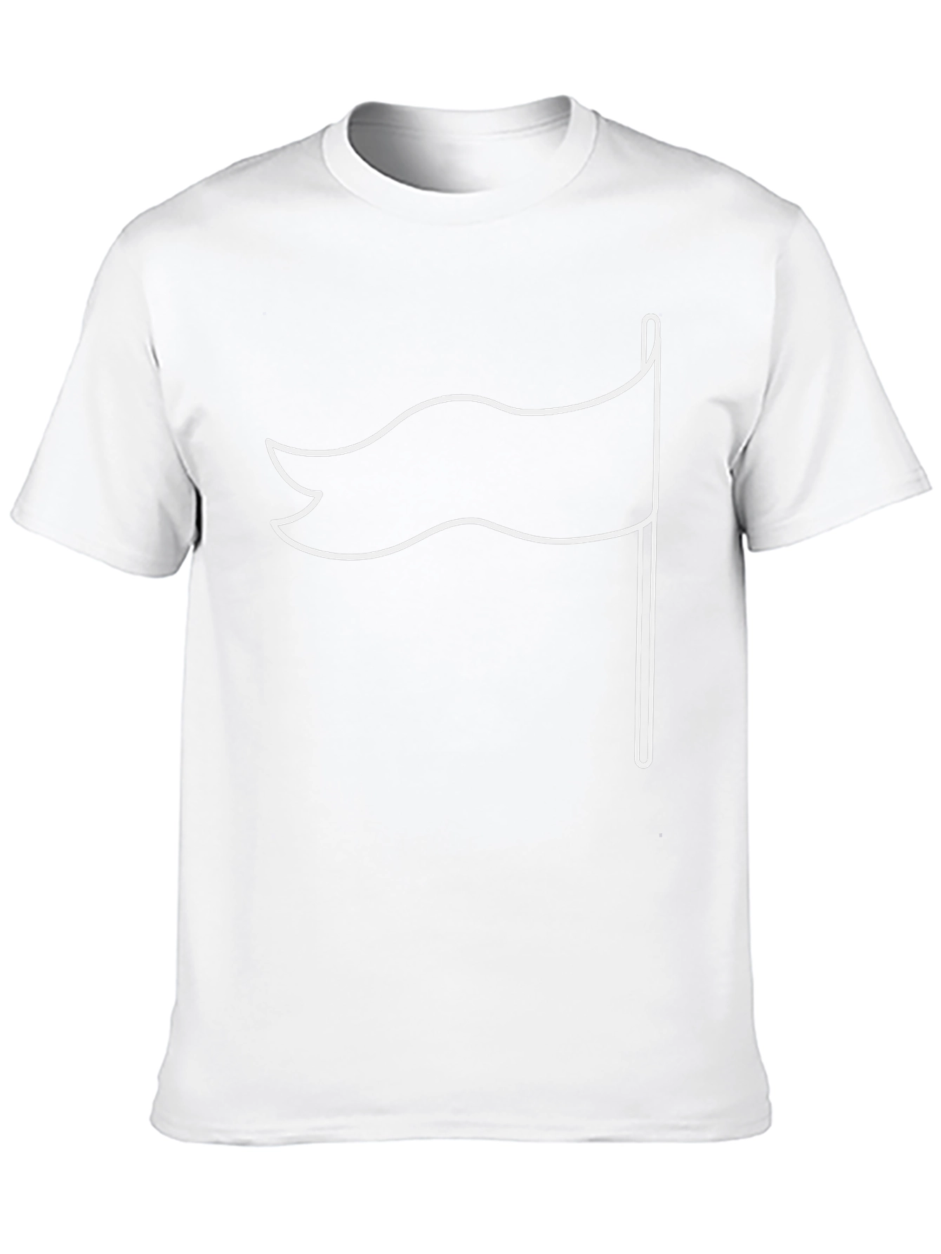 Black T-Shirt with White Flag Graphic