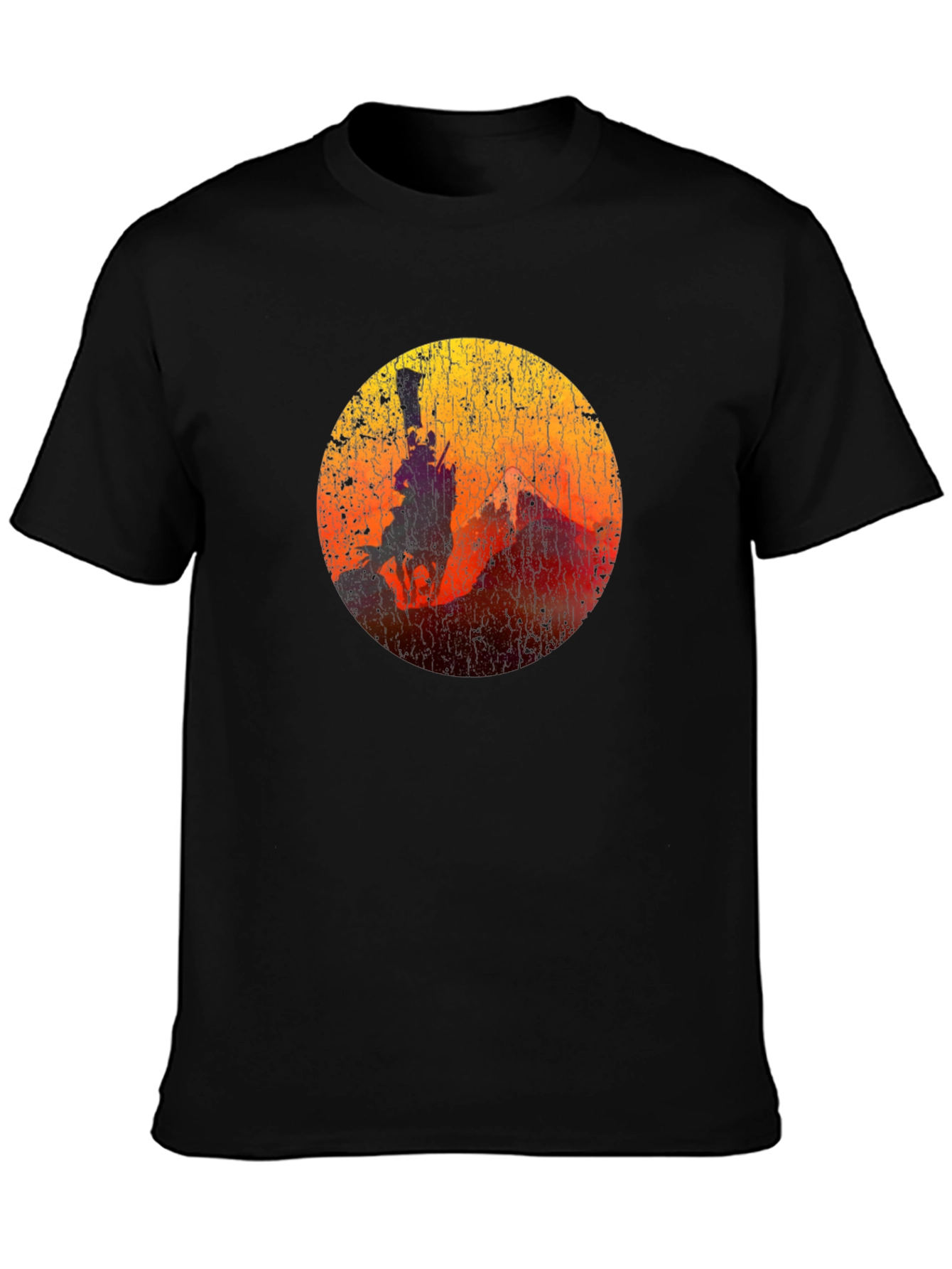Sunset Rider Graphic Tee - Black Cotton Blend