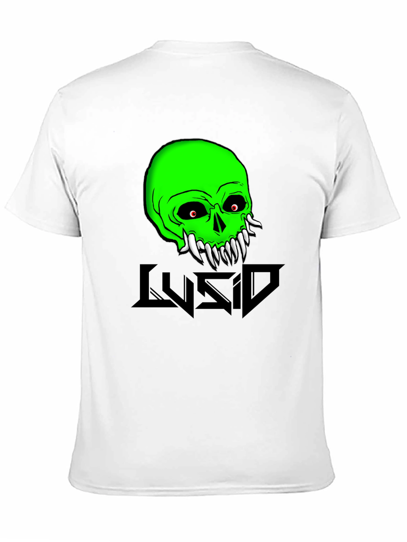Green Skull Graphic Tee - Mens Black Cotton T-Shirt