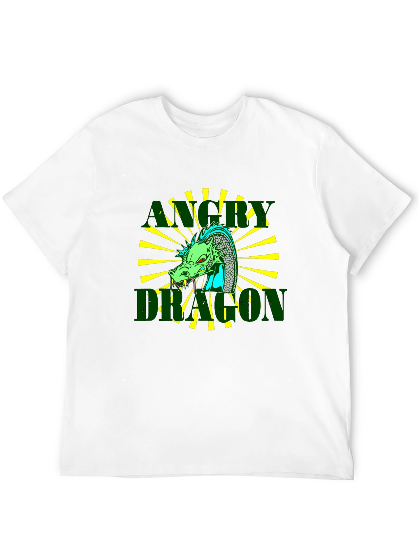 Angry Dragon Graphic Tee - Black Cotton T-Shirt