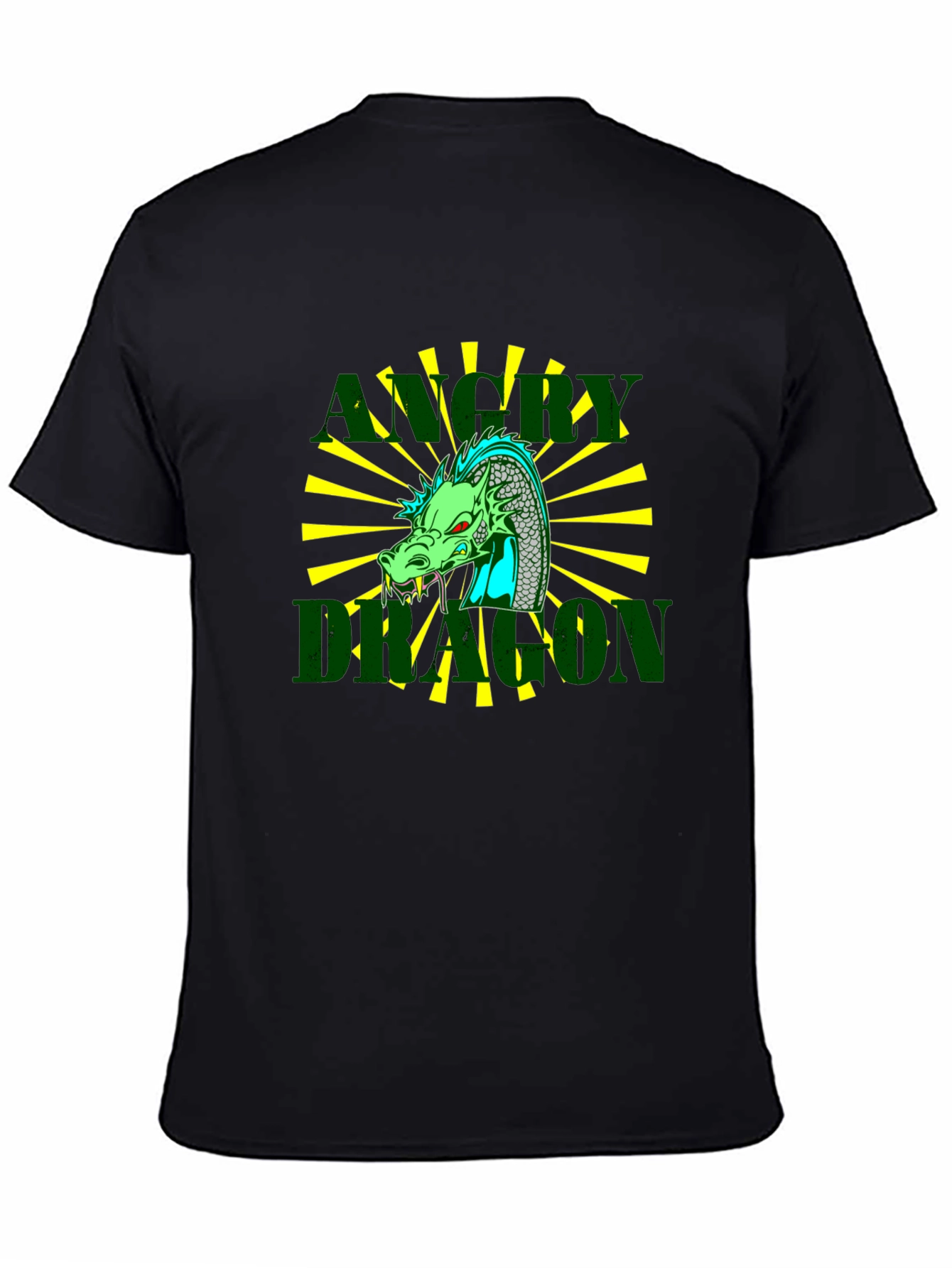 Angry Dragon Graphic Tee - Black Cotton T-Shirt