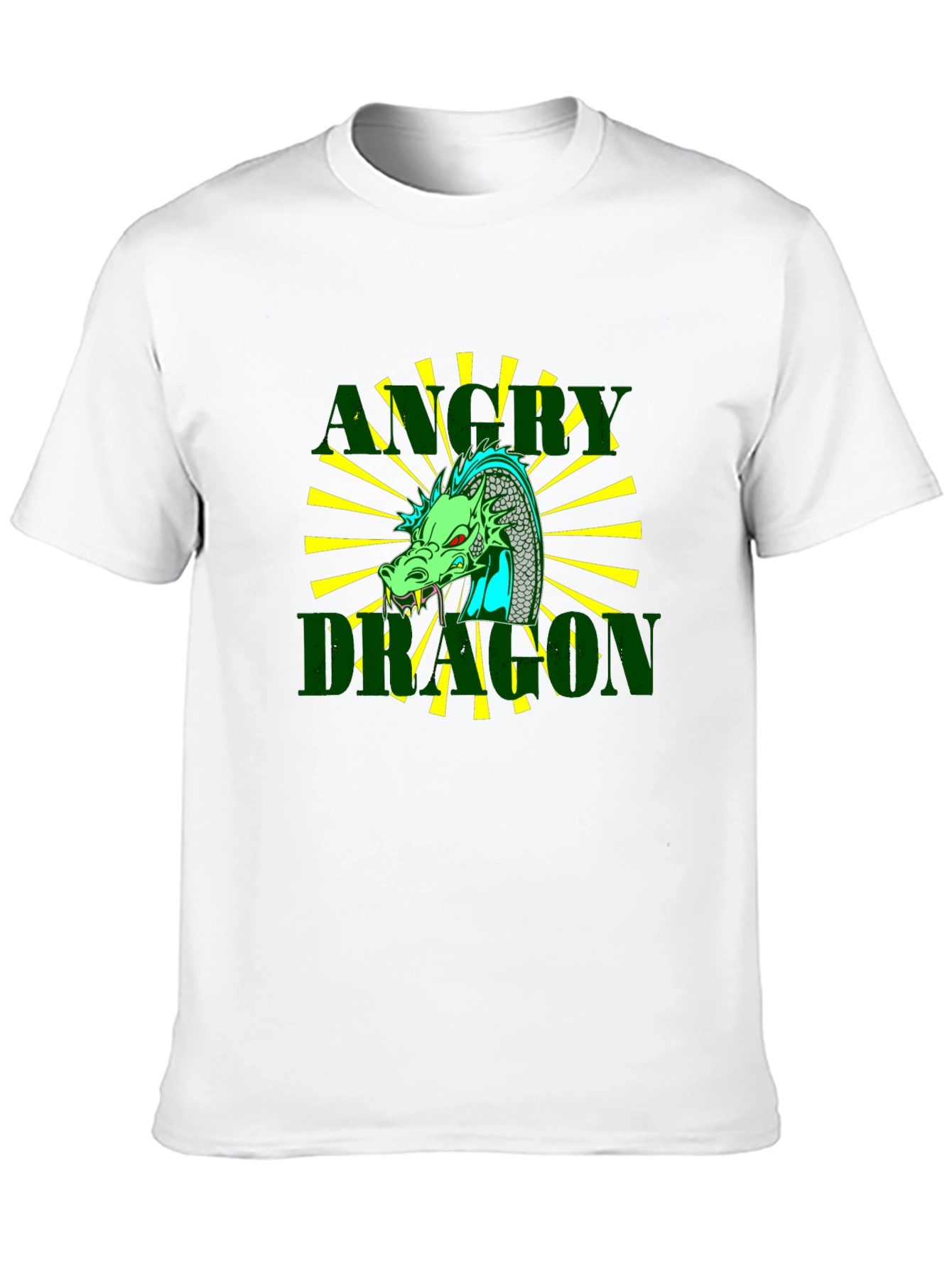 Angry Dragon Graphic Tee - Black Cotton T-Shirt