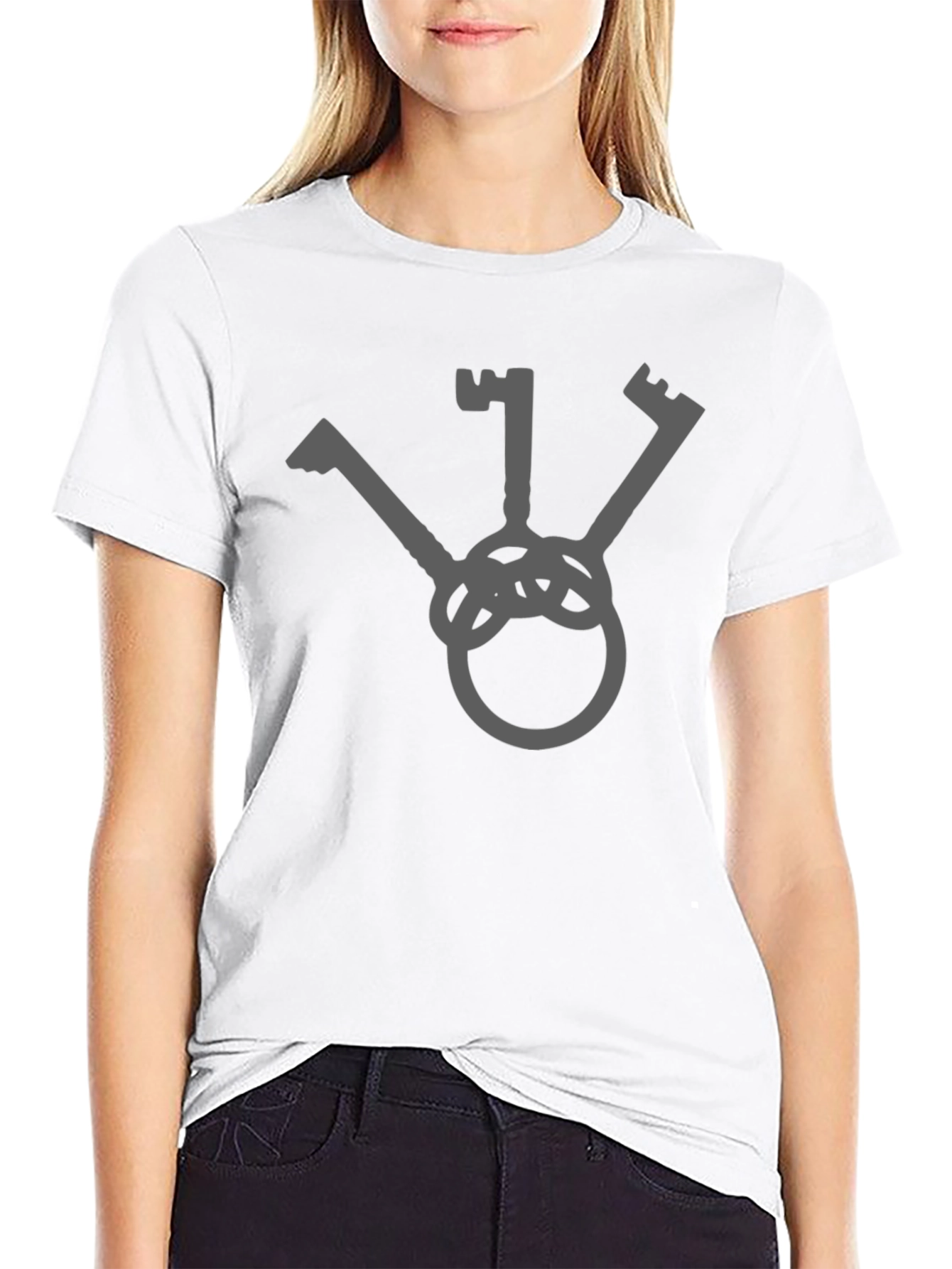 Minimalist Key Graphic T-Shirt - Casual Style
