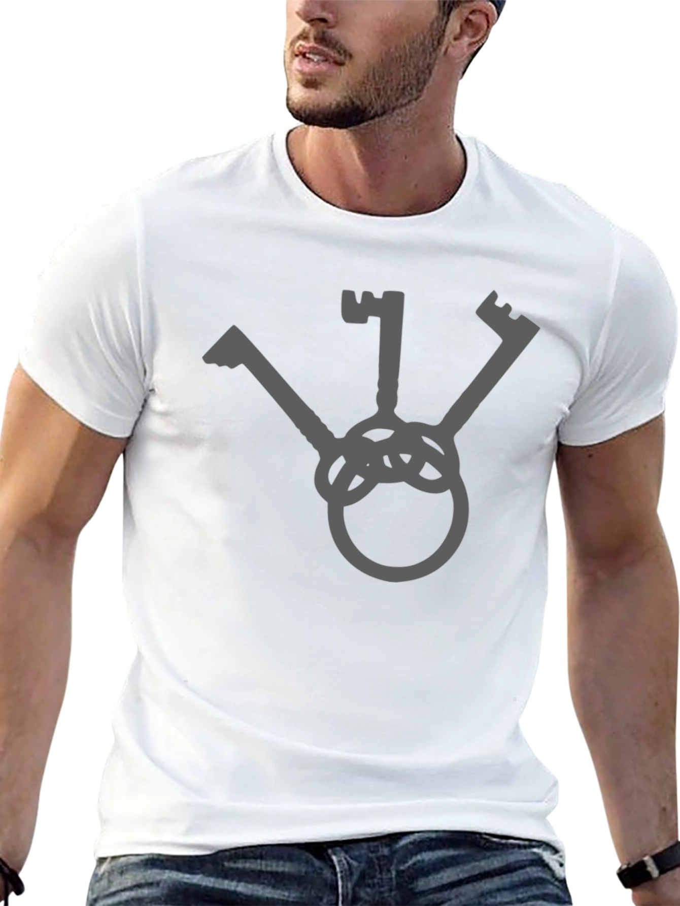 Minimalist Key Graphic T-Shirt - Casual Style