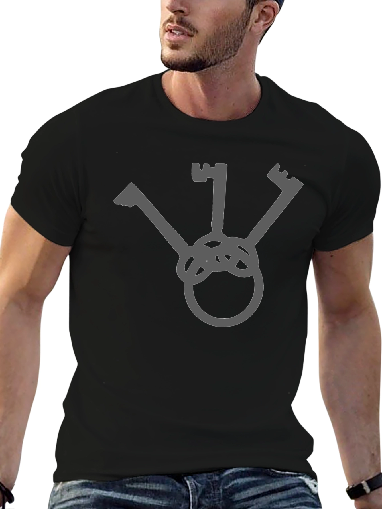 Minimalist Key Graphic T-Shirt - Casual Style