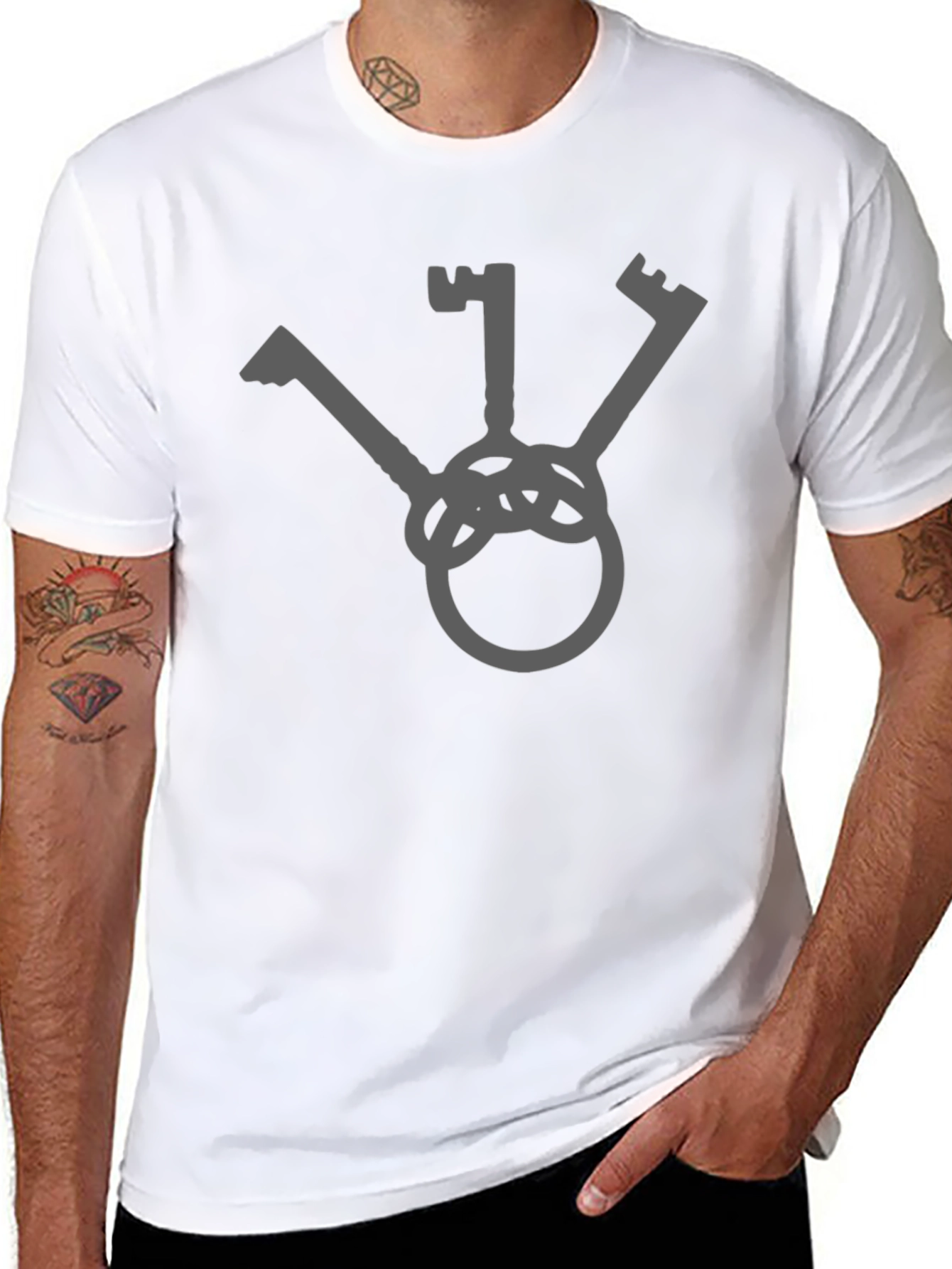 Minimalist Key Graphic T-Shirt - Casual Style