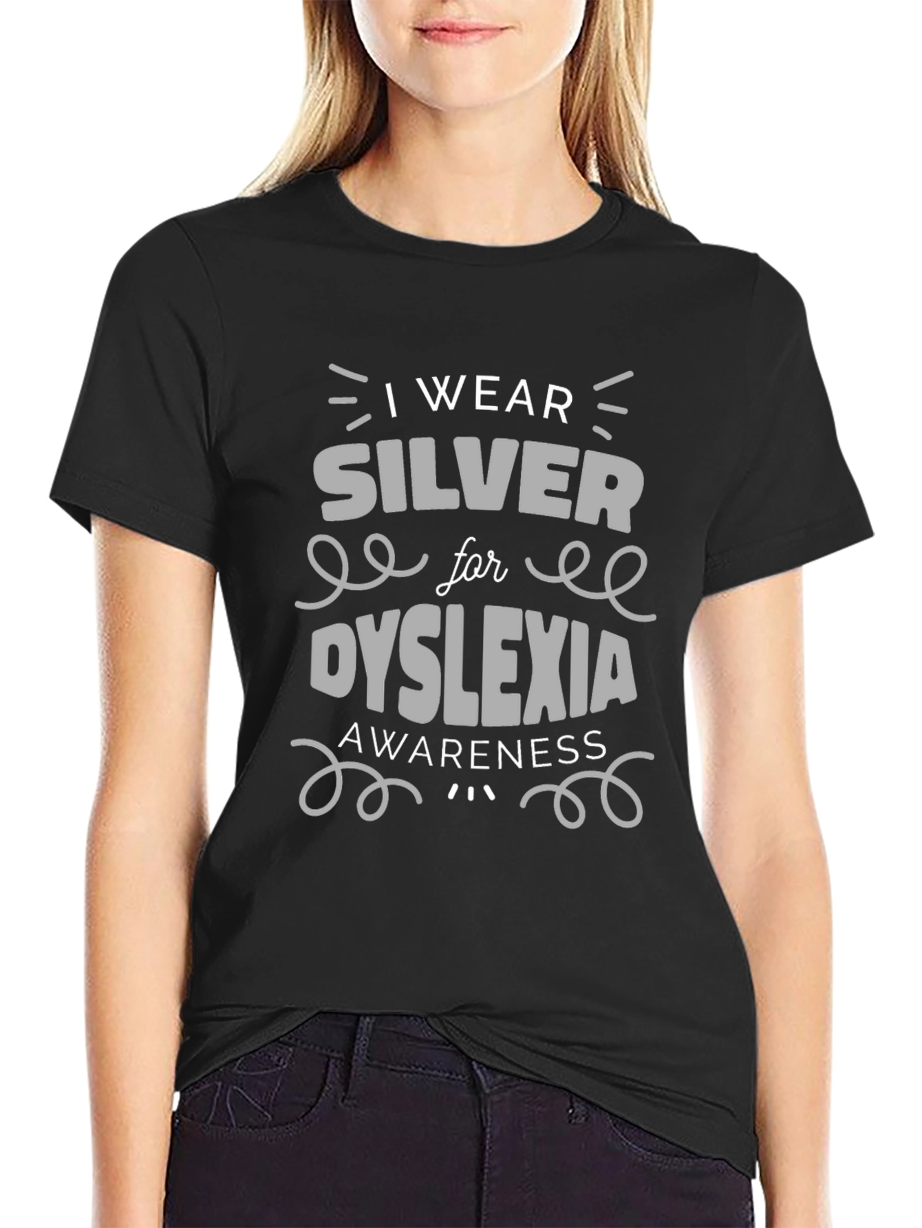 Dyslexia Awareness T-Shirt - I Wear Silver