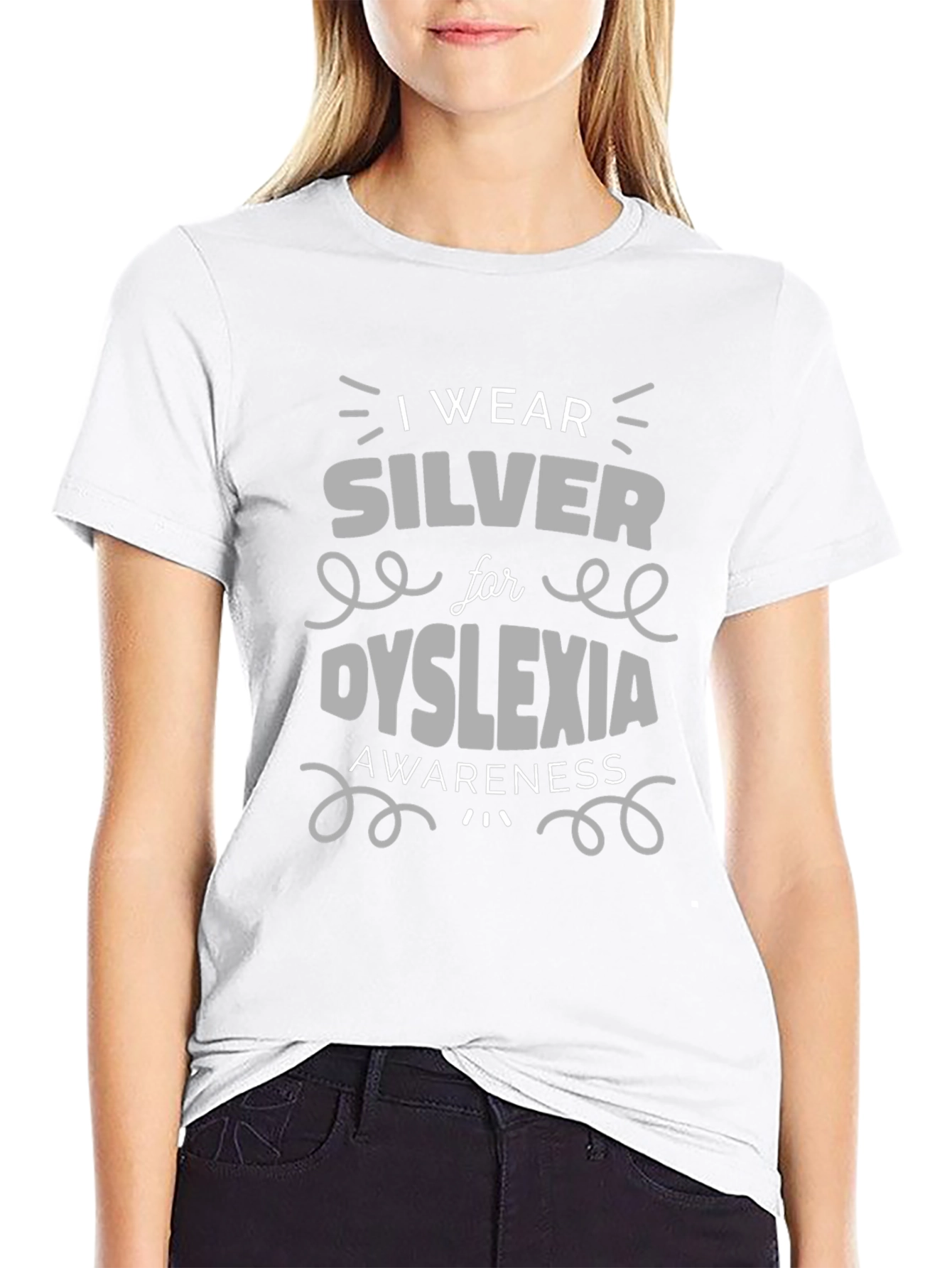 Dyslexia Awareness T-Shirt - I Wear Silver