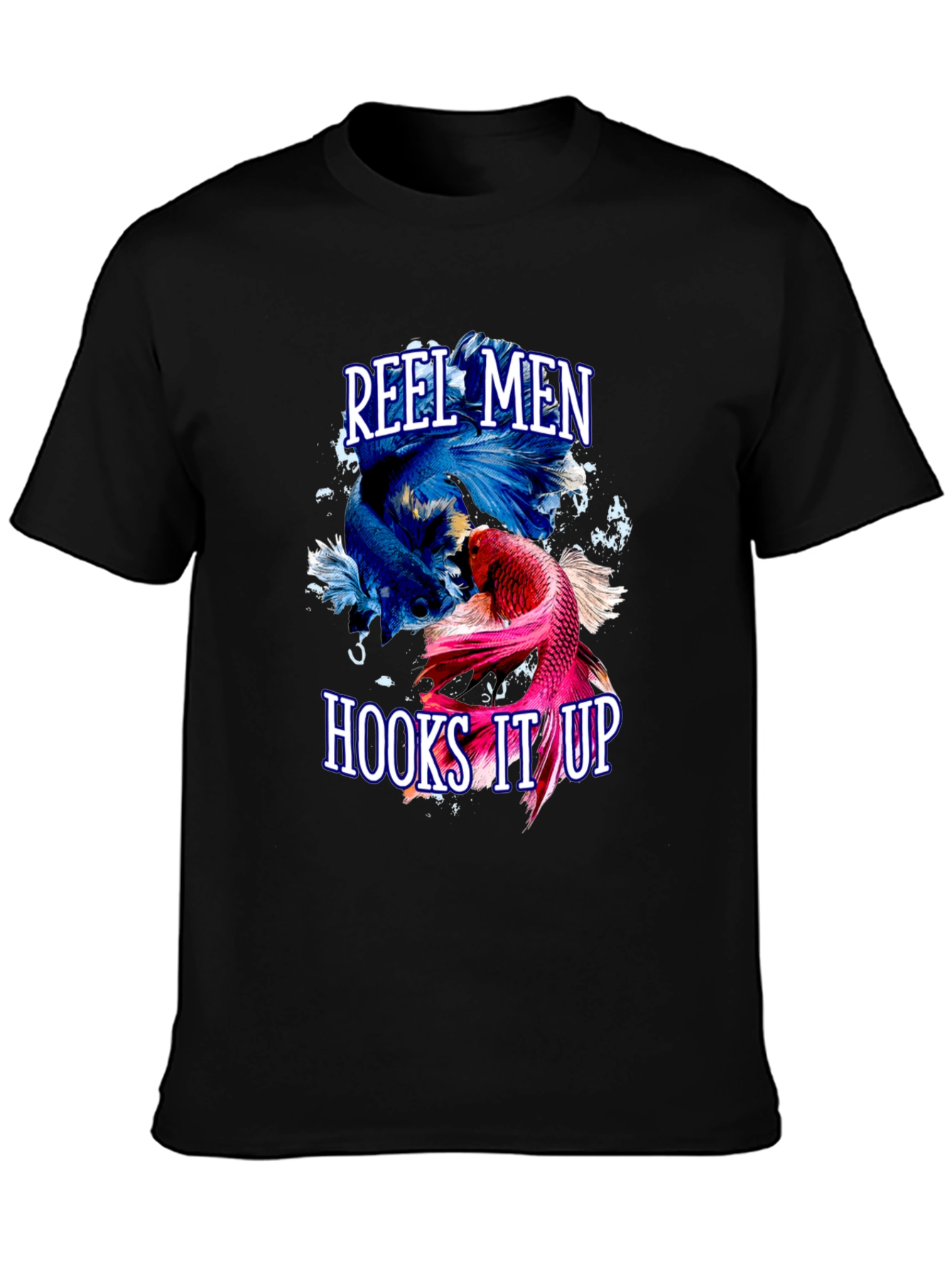 Reel Men Hooks It Up T-Shirt Fishing Graphic Tee