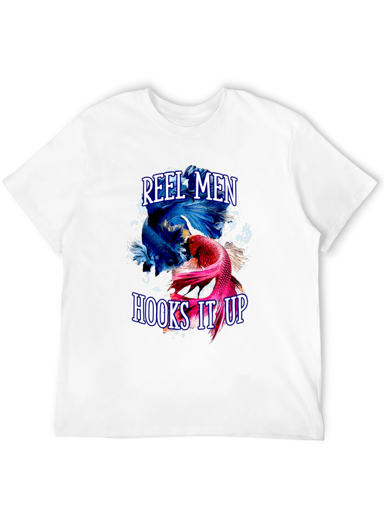 Reel Men Hooks It Up T-Shirt Fishing Graphic Tee