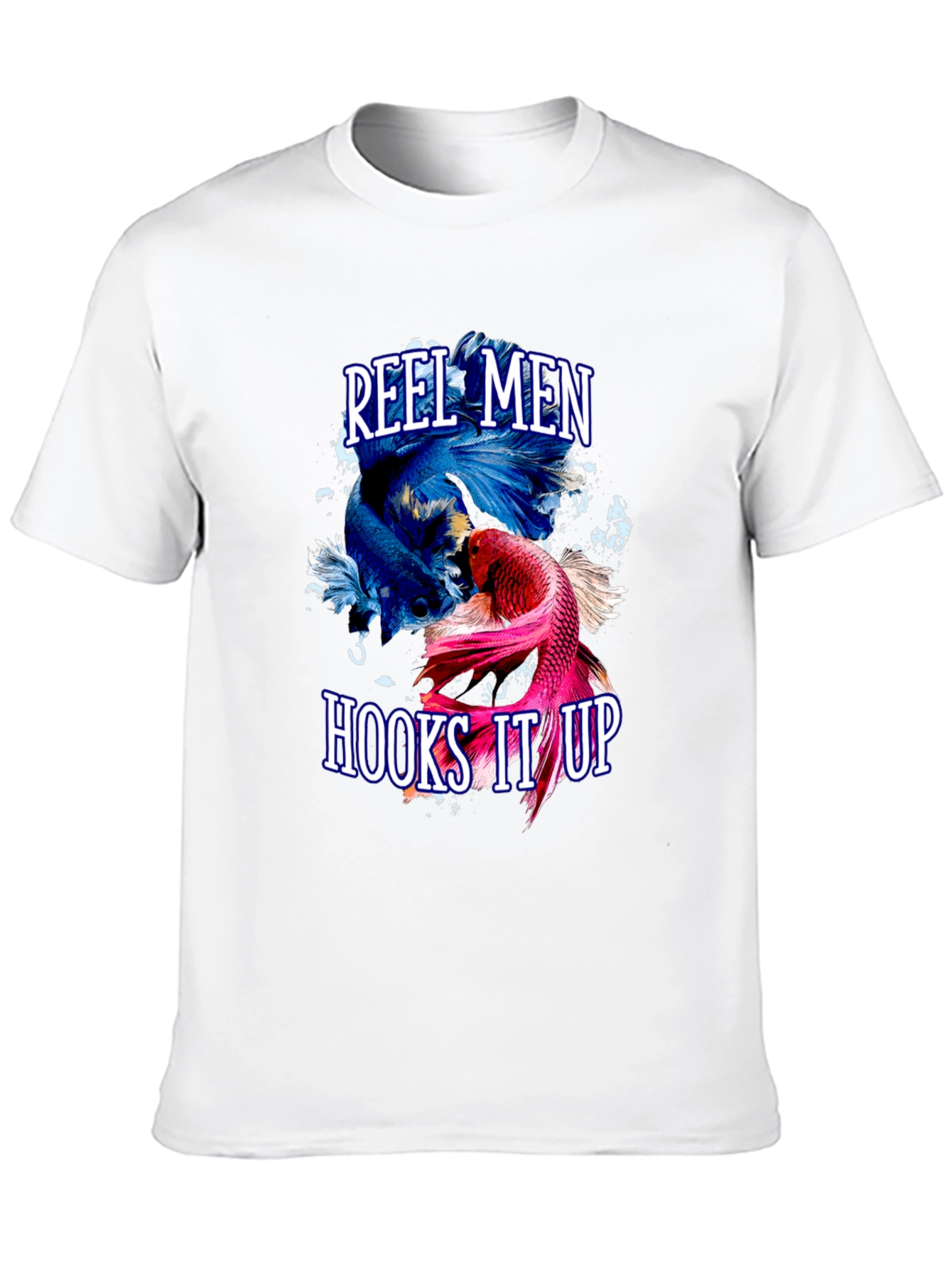 Reel Men Hooks It Up T-Shirt Fishing Graphic Tee