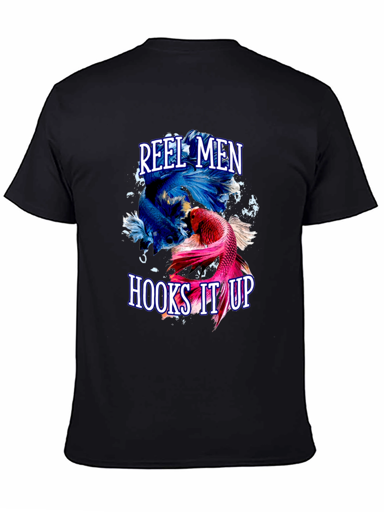 Reel Men Hooks It Up T-Shirt Fishing Graphic Tee