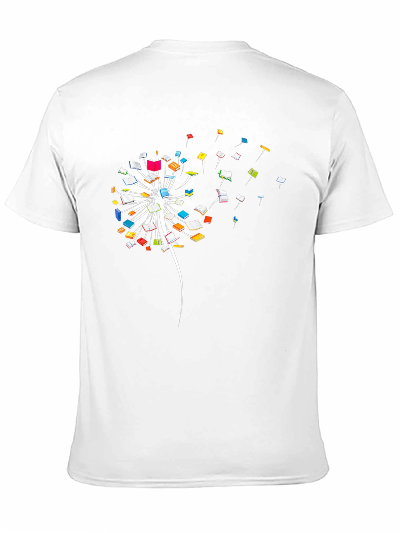 Book Dandelion Graphic Tee - Black Cotton T-Shirt