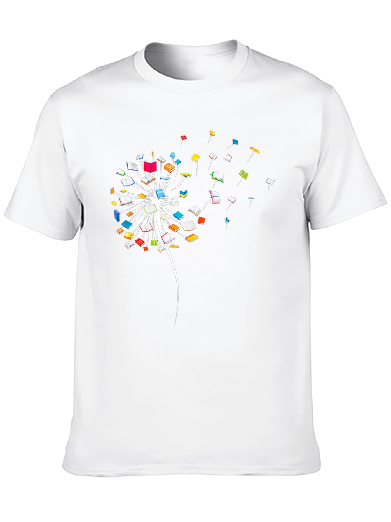 Book Dandelion Graphic Tee - Black Cotton T-Shirt