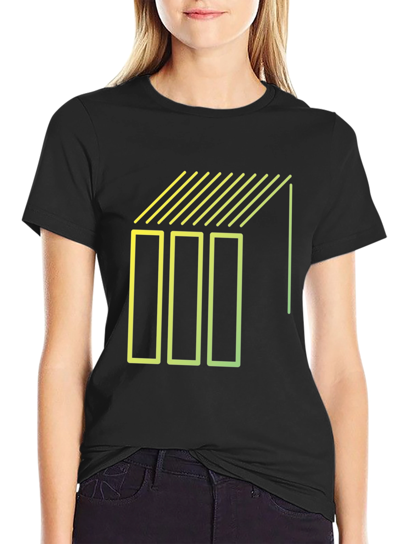 Geometric Line Art Graphic Tee - Modern Style Shirt